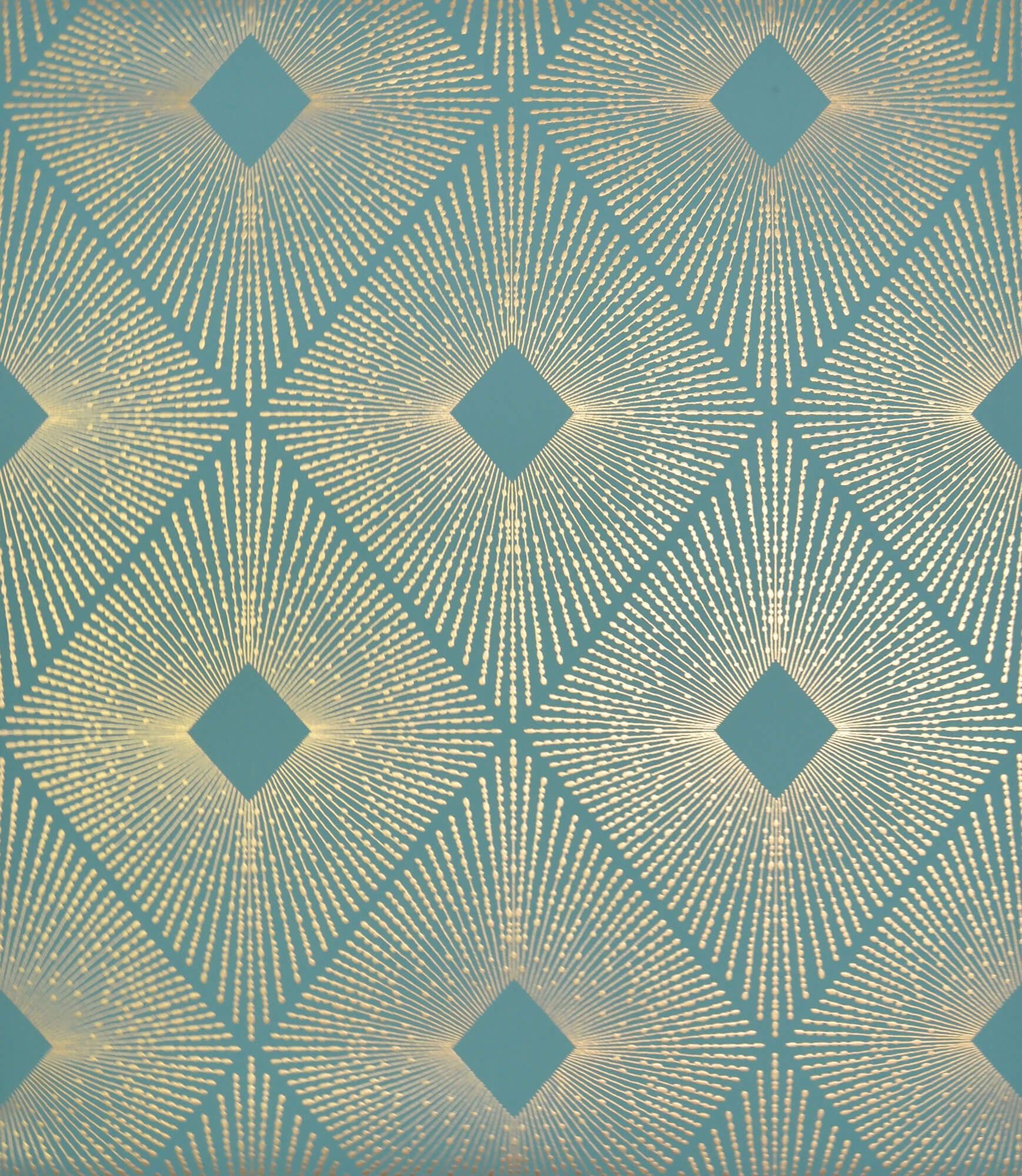 1738x2000 Harlowe Wallpaper- Teal Gold