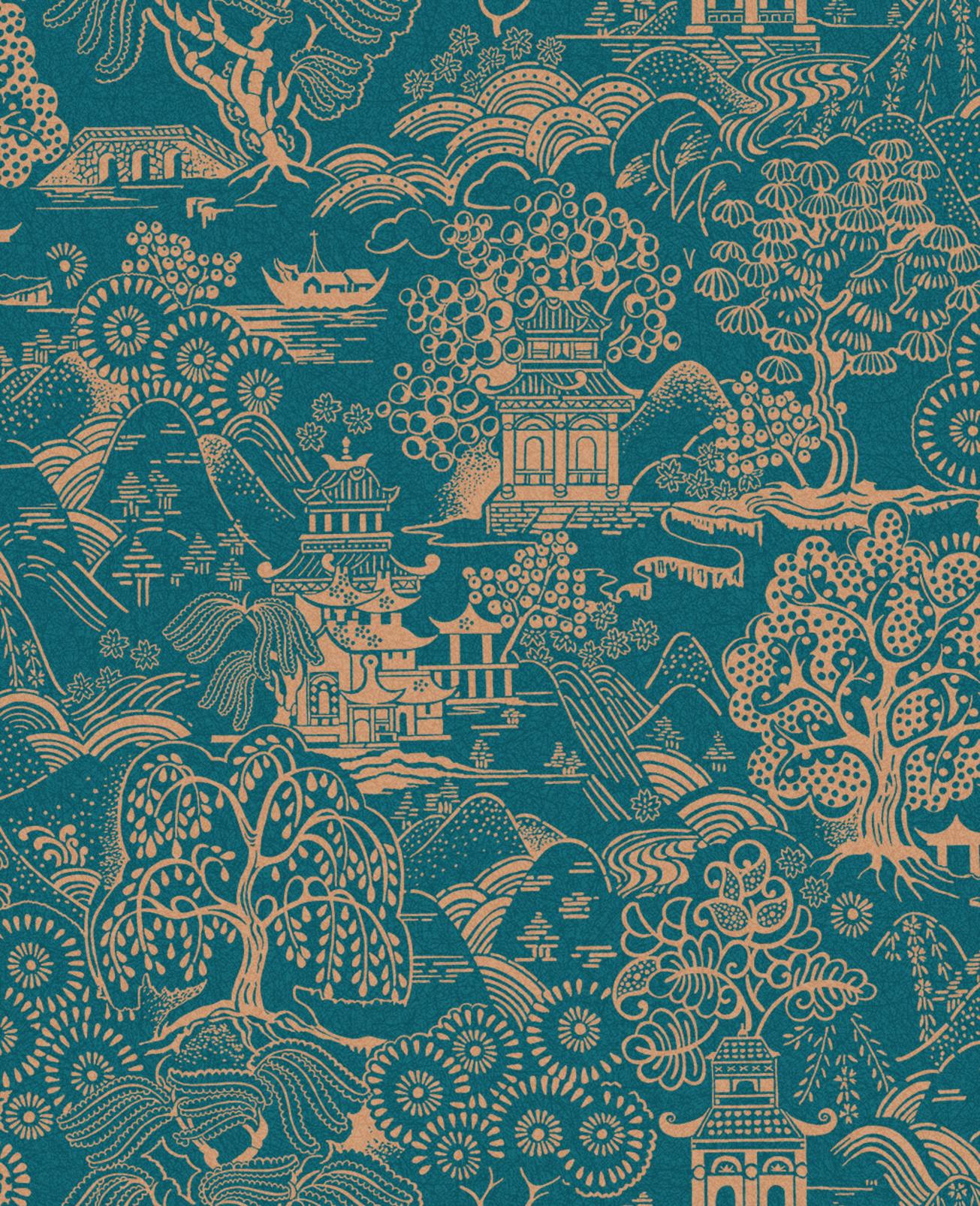 1305x1606 Basuto Teal Wallpaper