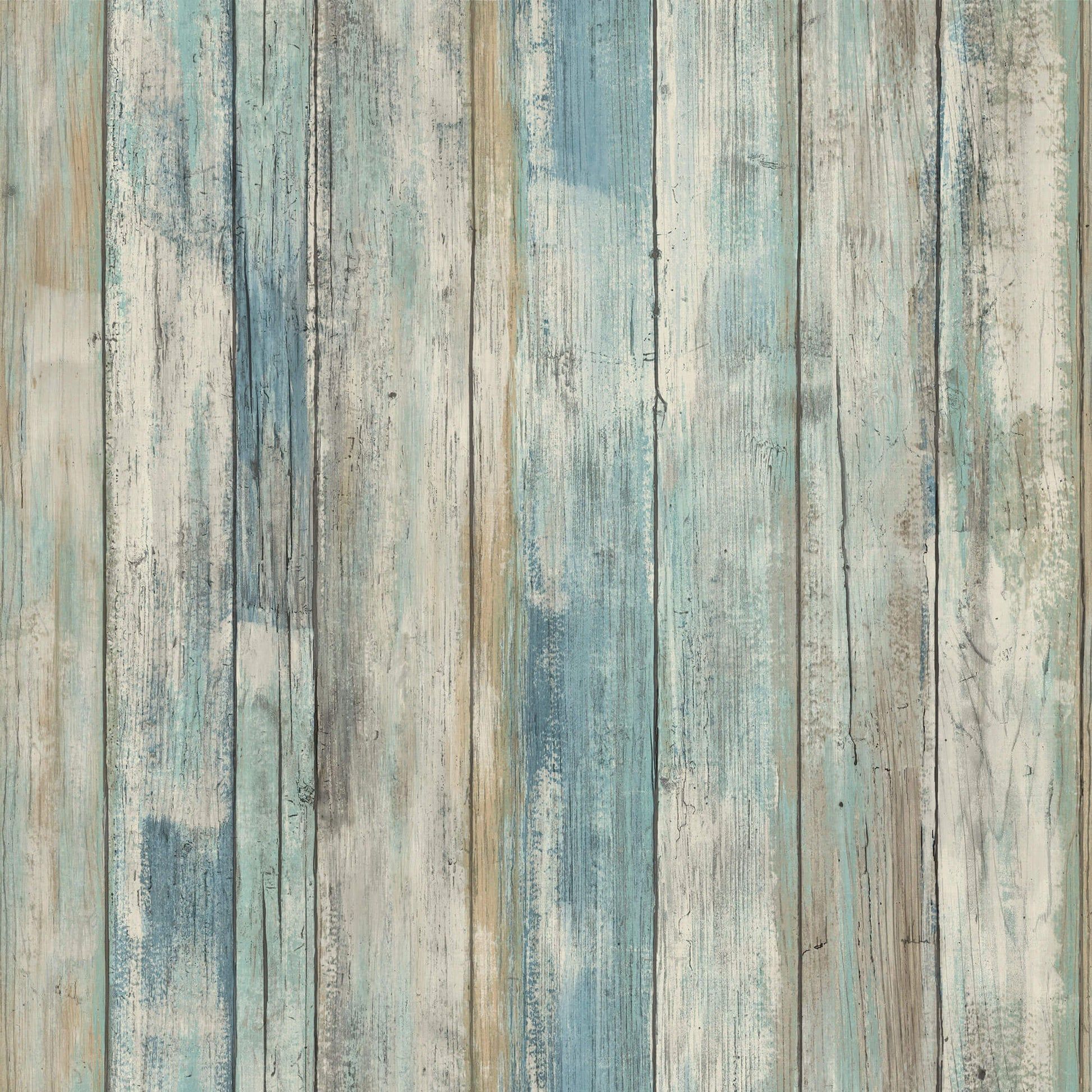 1946x1946 RMK9052WP Distressed Wood Peel & Stick Wallpaper & Brown