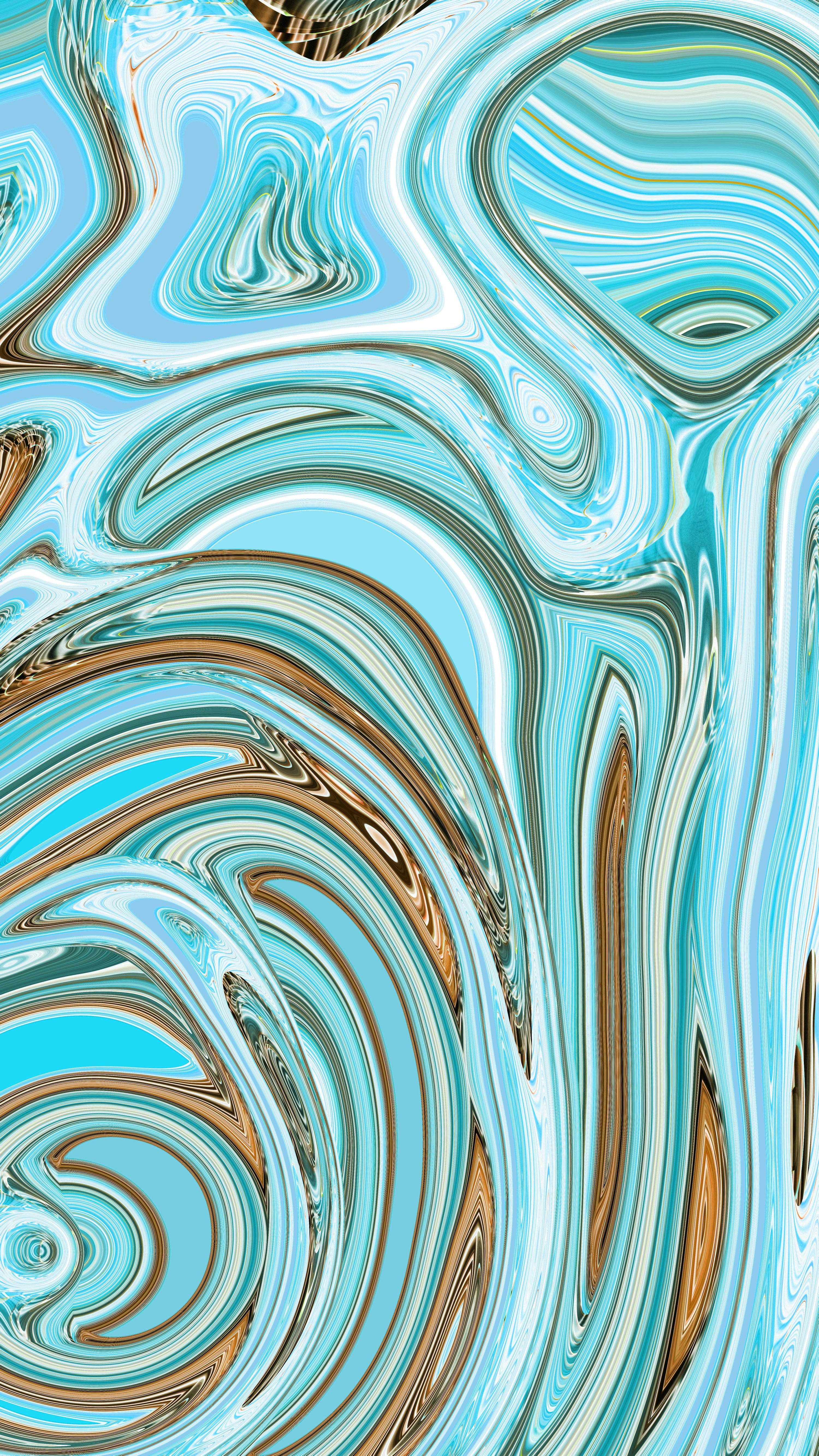 3000x5333 Swirling blue and brown liquid abstract. photo