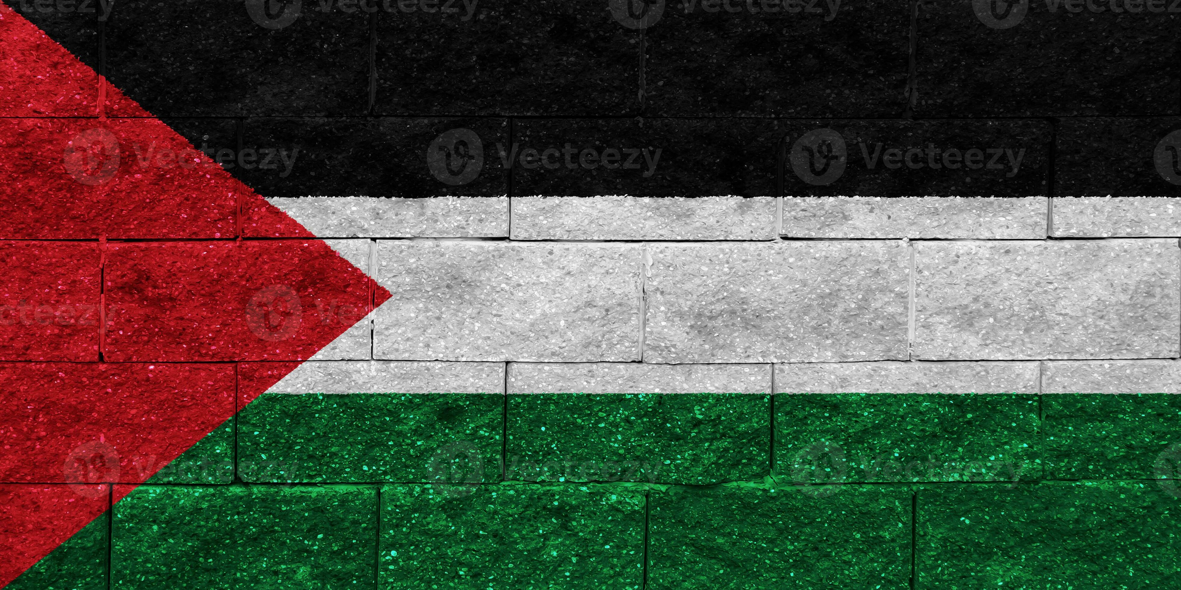 3920x1960 Flag of State of Palestine on a textured background. Concept collage