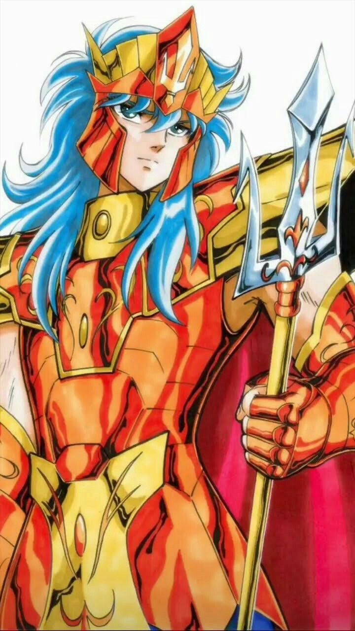 720x1280 Anime Character with Blue Hair and Gold Armor. Poseidon the god, King poseidon, Poseidon ruthlessness