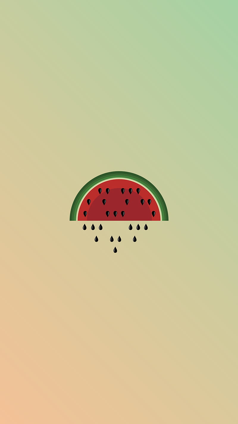 800x1423 Watermelon Seeds, art, fruit, minimal, pastel, rain, raining, red, simple, vector, HD phone wallpaper