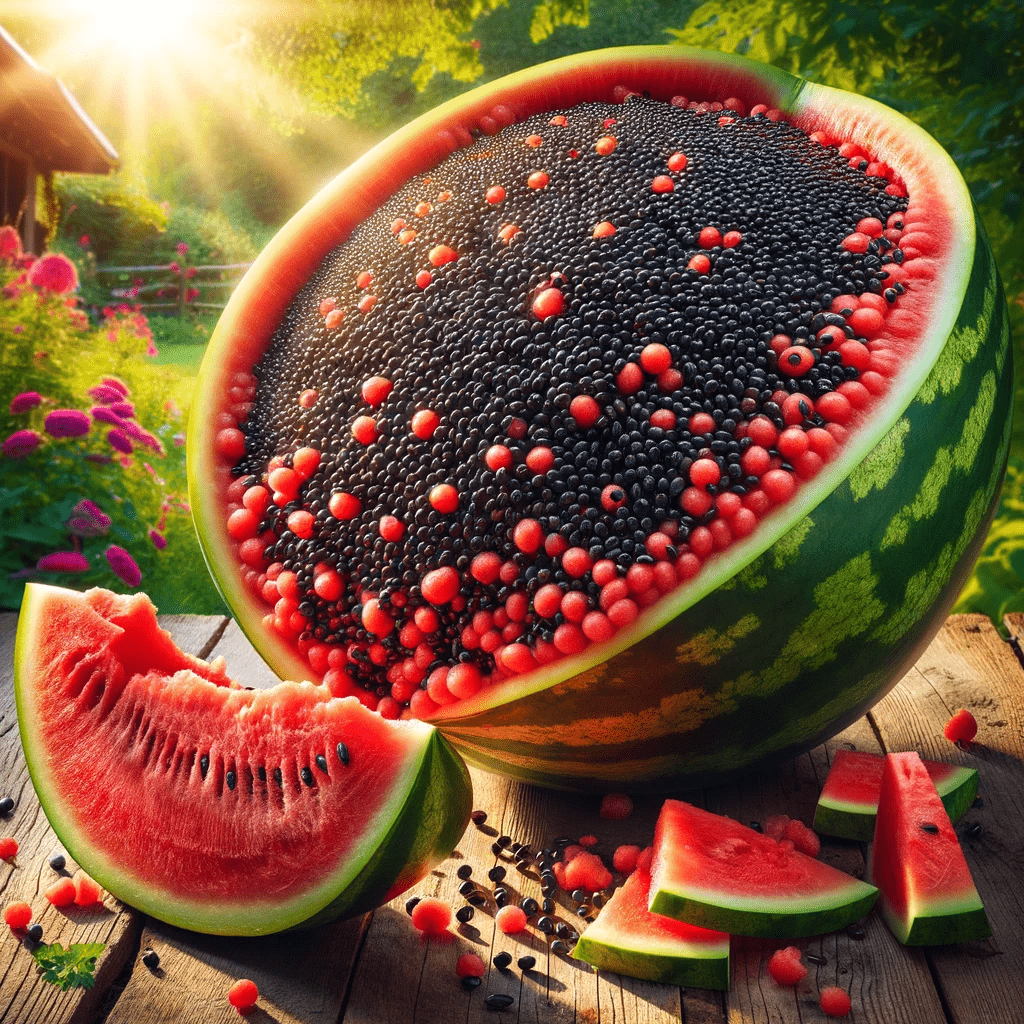 1024x1024 A Watermelon with increasing seeds