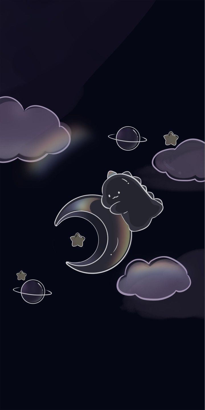 720x1440 Dark Aesthetic Wallpaper. Cute Black Wallpaper. Cute dark theme wallpaper, Cute and dark wallpaper, Cute star and moon background