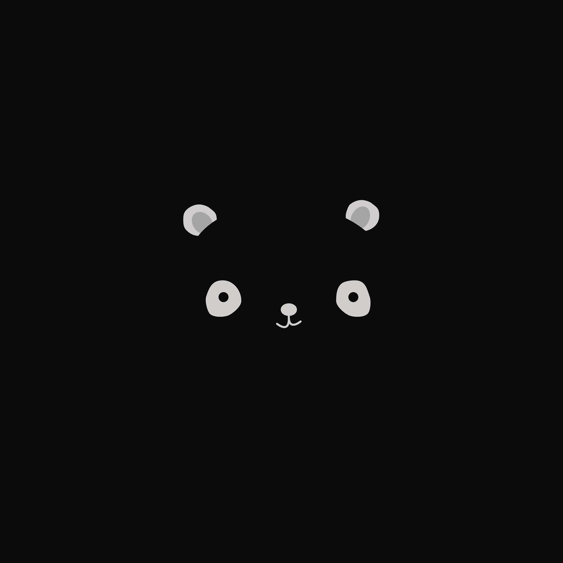 1920x1920 Download Dark Cute Bear Face iPad Wallpaper