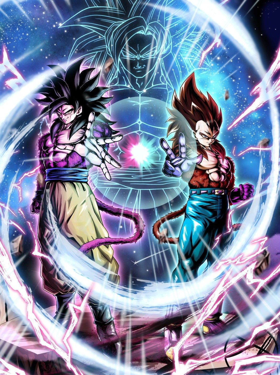 1071x1433 Goku ssj 4 y Vegeta ssj 4