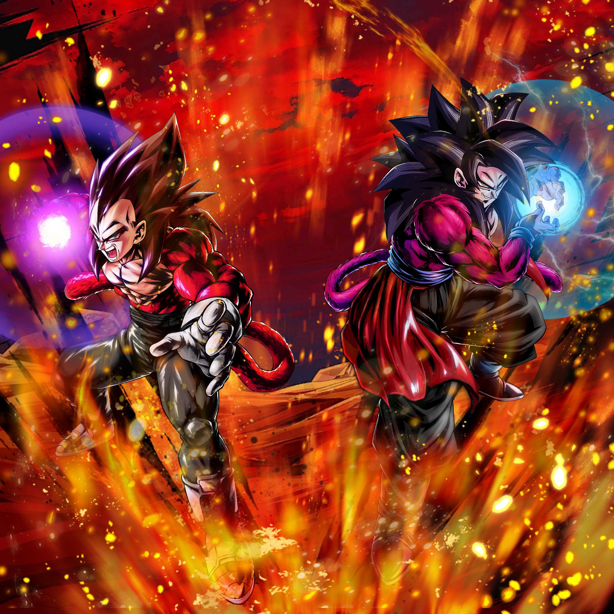 2048x2048 Apex of Primal Power Super Saiyan 4 Goku and Vegeta