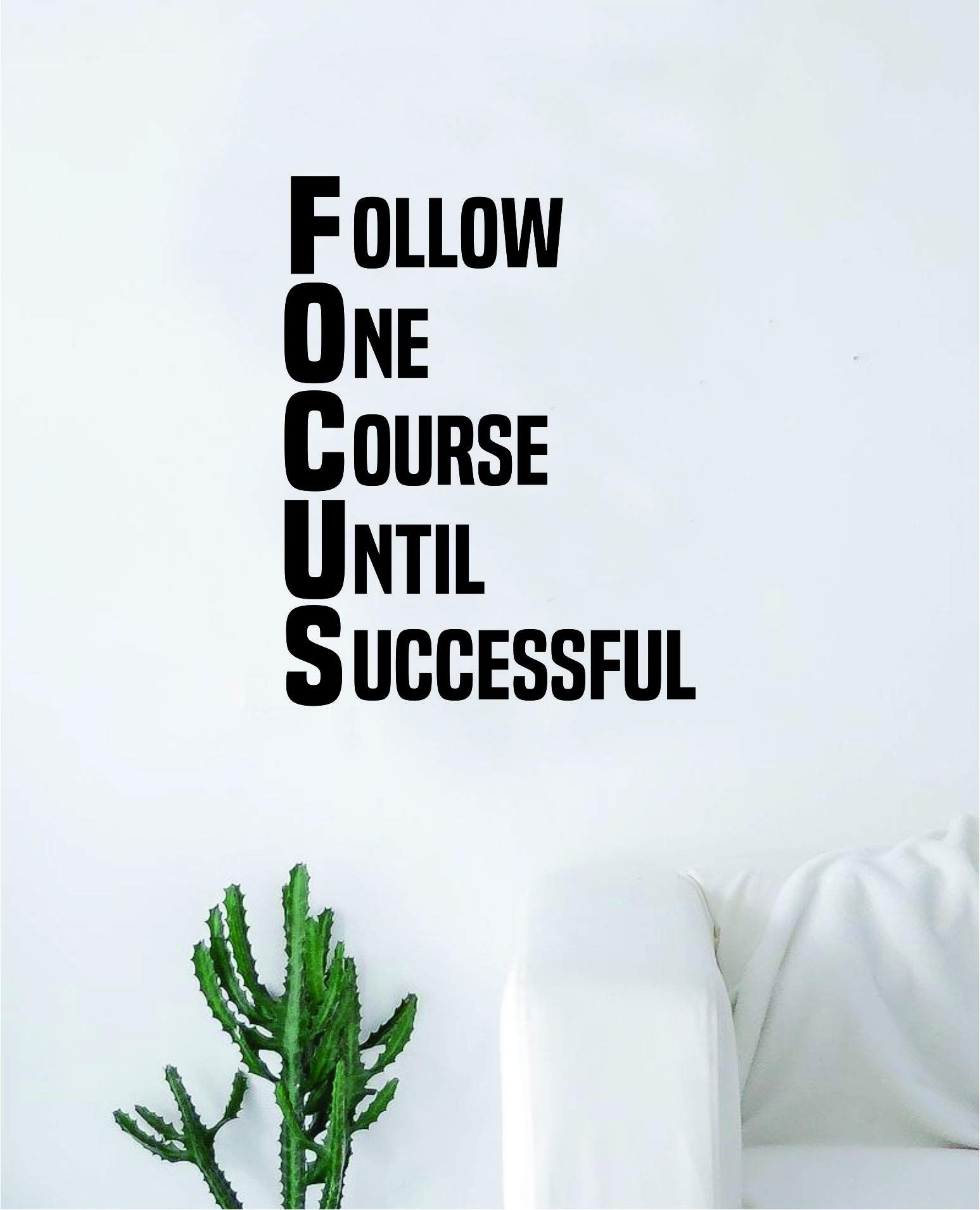 1547x1910 Focus Follow One Course Until Successful Wall Decal Sticker Vinyl Art Bedroom Living Room Decor Decoration Teen Quote Inspirational Boy Girl Motivational Office Work Business Job Trust Excellence : Sports