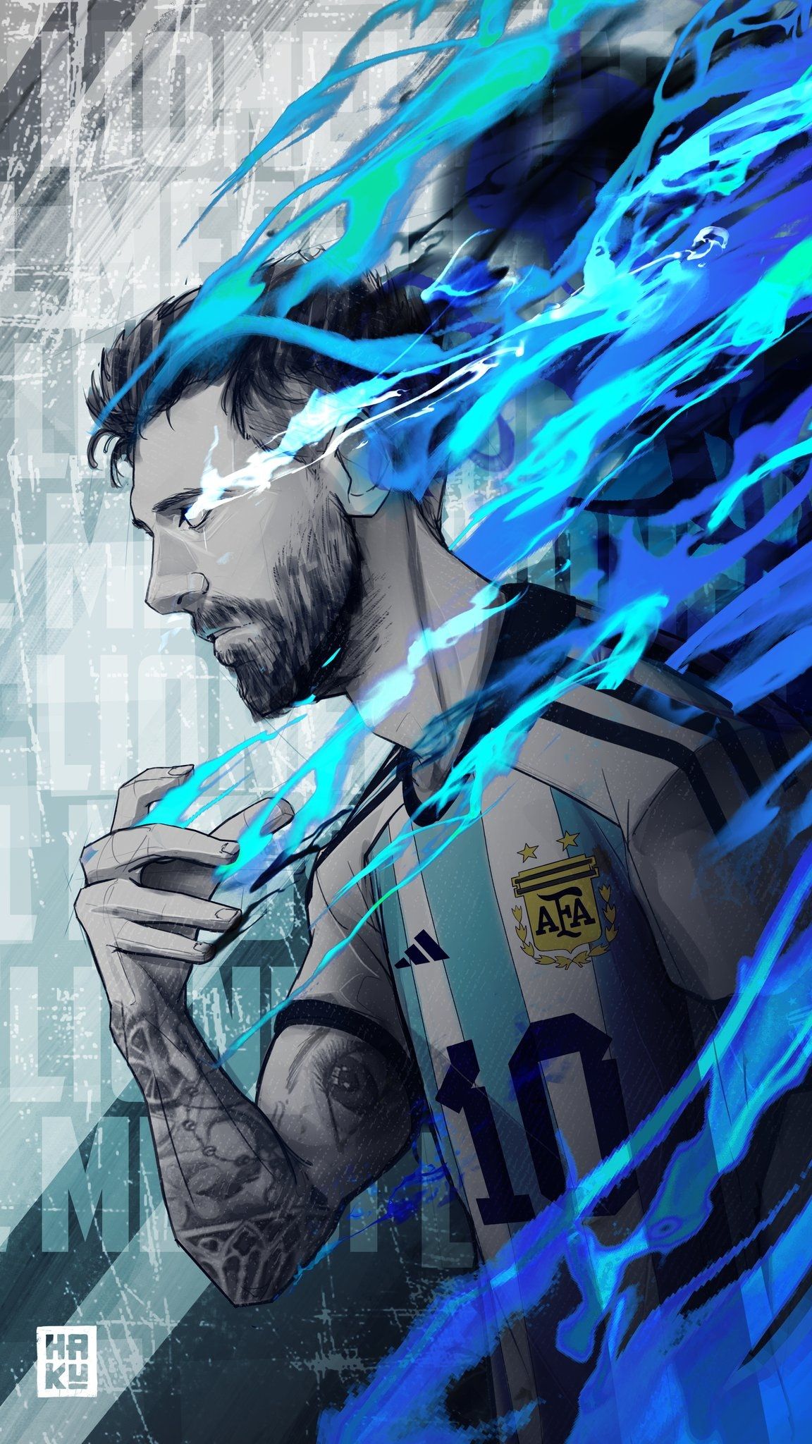 1152x2048 Messi Blue Wallpaper
