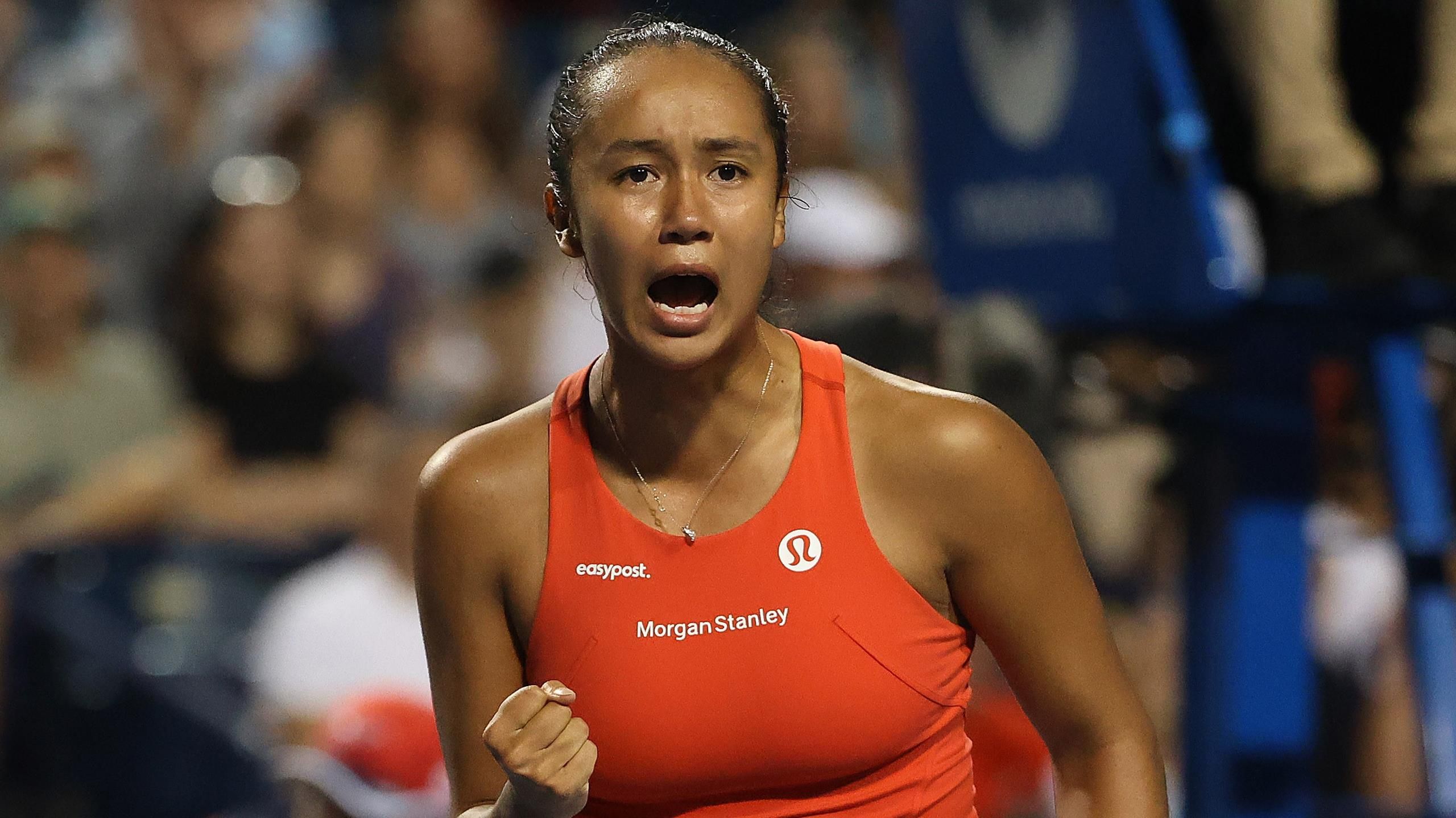 2560x1440 Super happy' Leylah Fernandez feeling 'amazing' after winning return at Canadian Open in Toronto