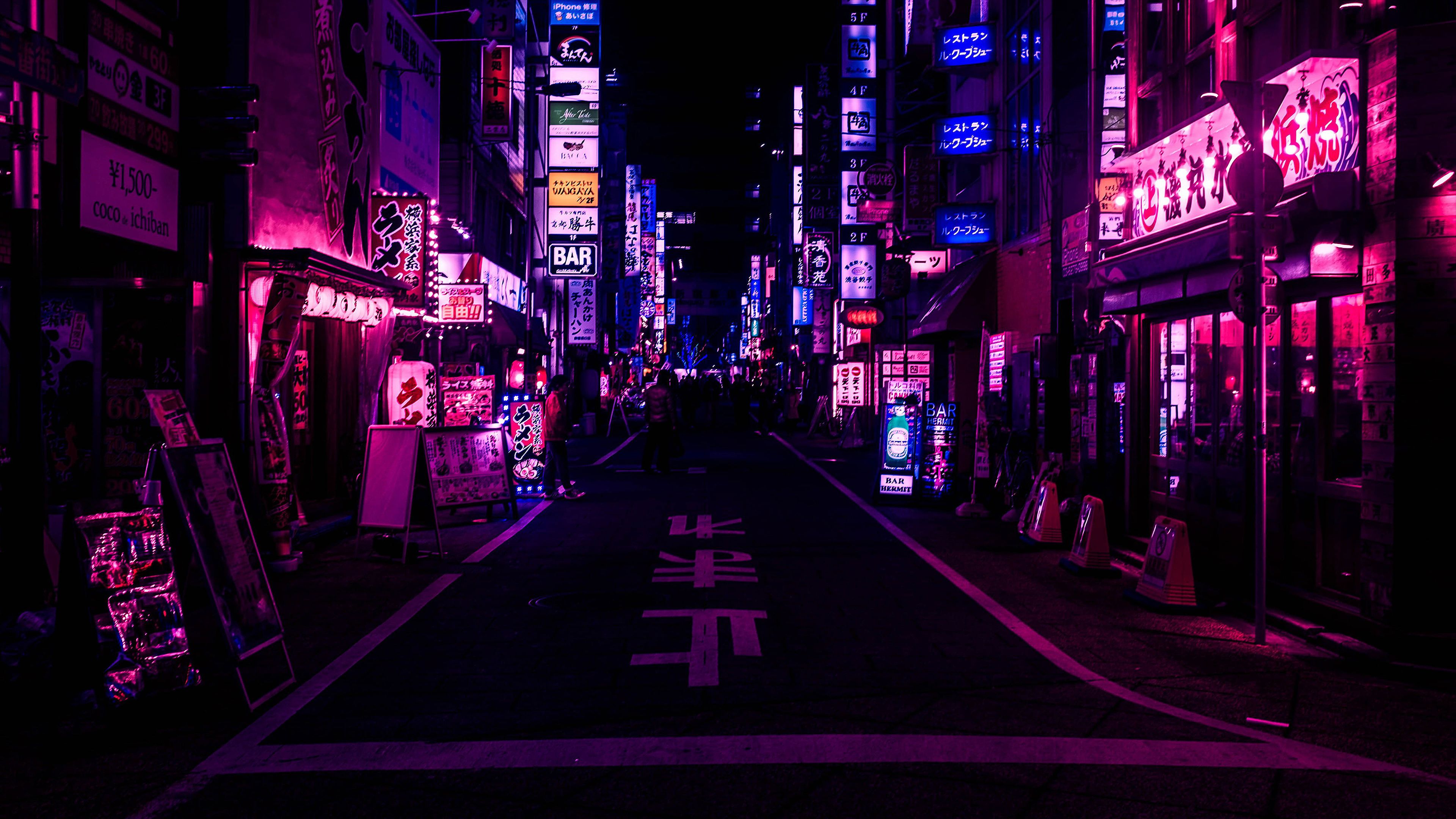 3840x2160 Japanese Night Desktop Wallpaper 4K