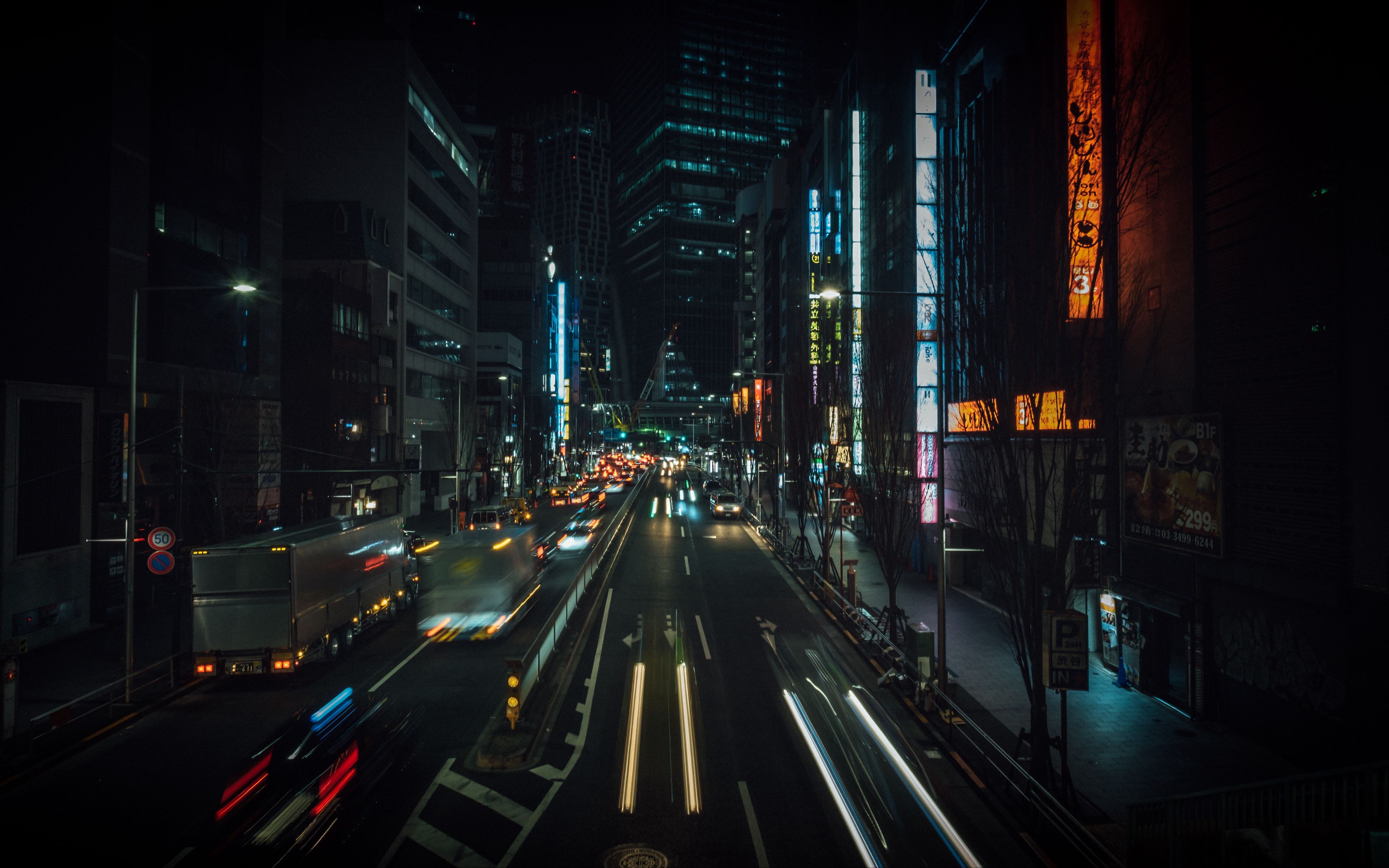 3840x2400 Download wallpaper 3840x2400 night city, street, city lights, traffic, buildings, tokyo, japan 4k ultra HD 16:10 HD background