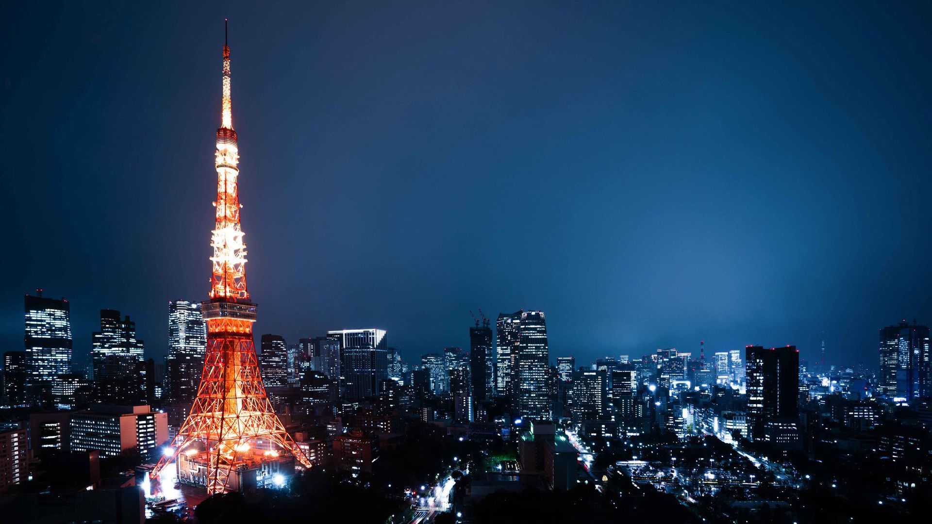 1920x1080 Building City Japan Night Tokyo Tower HD Travel Wallpaper
