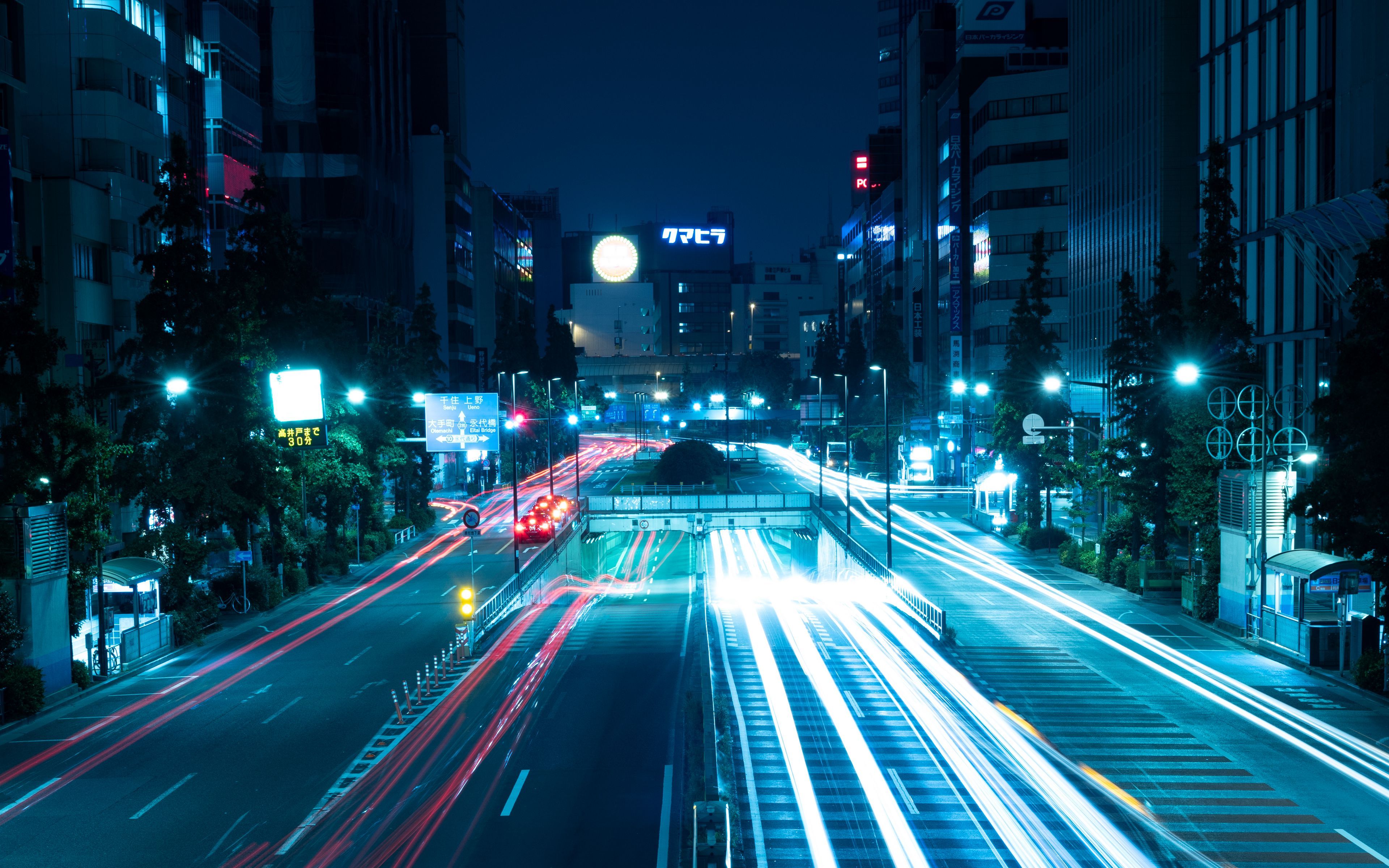 3840x2400 Download wallpaper 3840x2400 night city, road, light, city lights, tokyo, japan 4k ultra HD 16:10 HD background