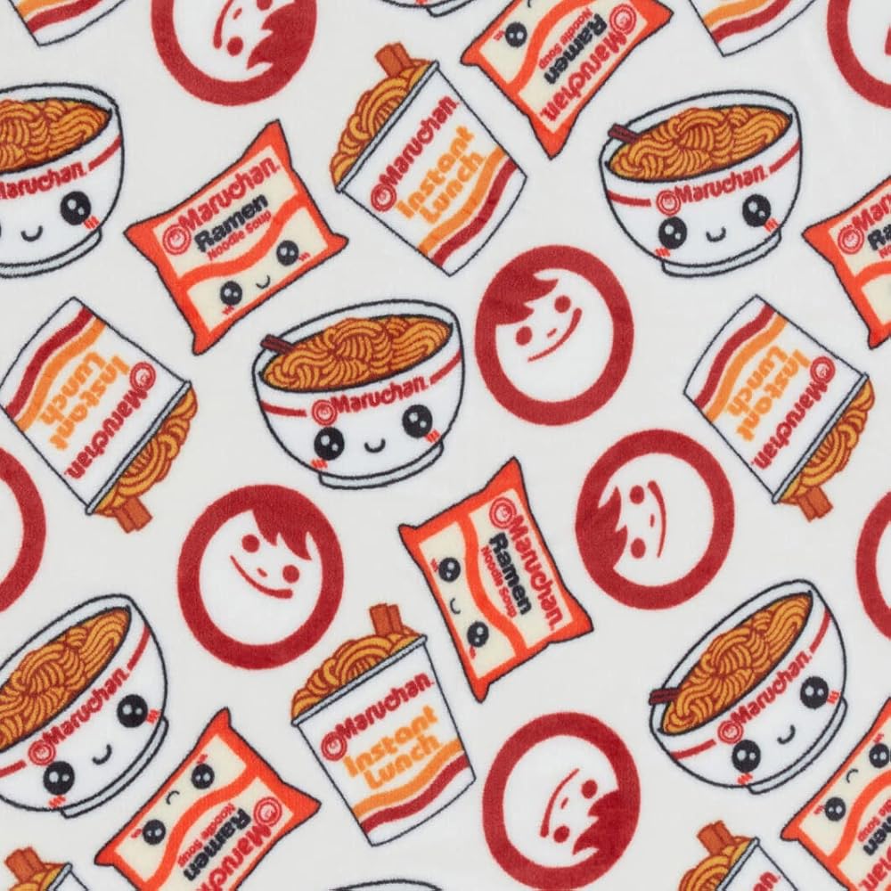 1000x1000 Maruchan Cup Noodles Throw Blanket Ramen Noodles Happiness in a Cup Fleece Throw Blanket(Cream) : Home & Kitchen