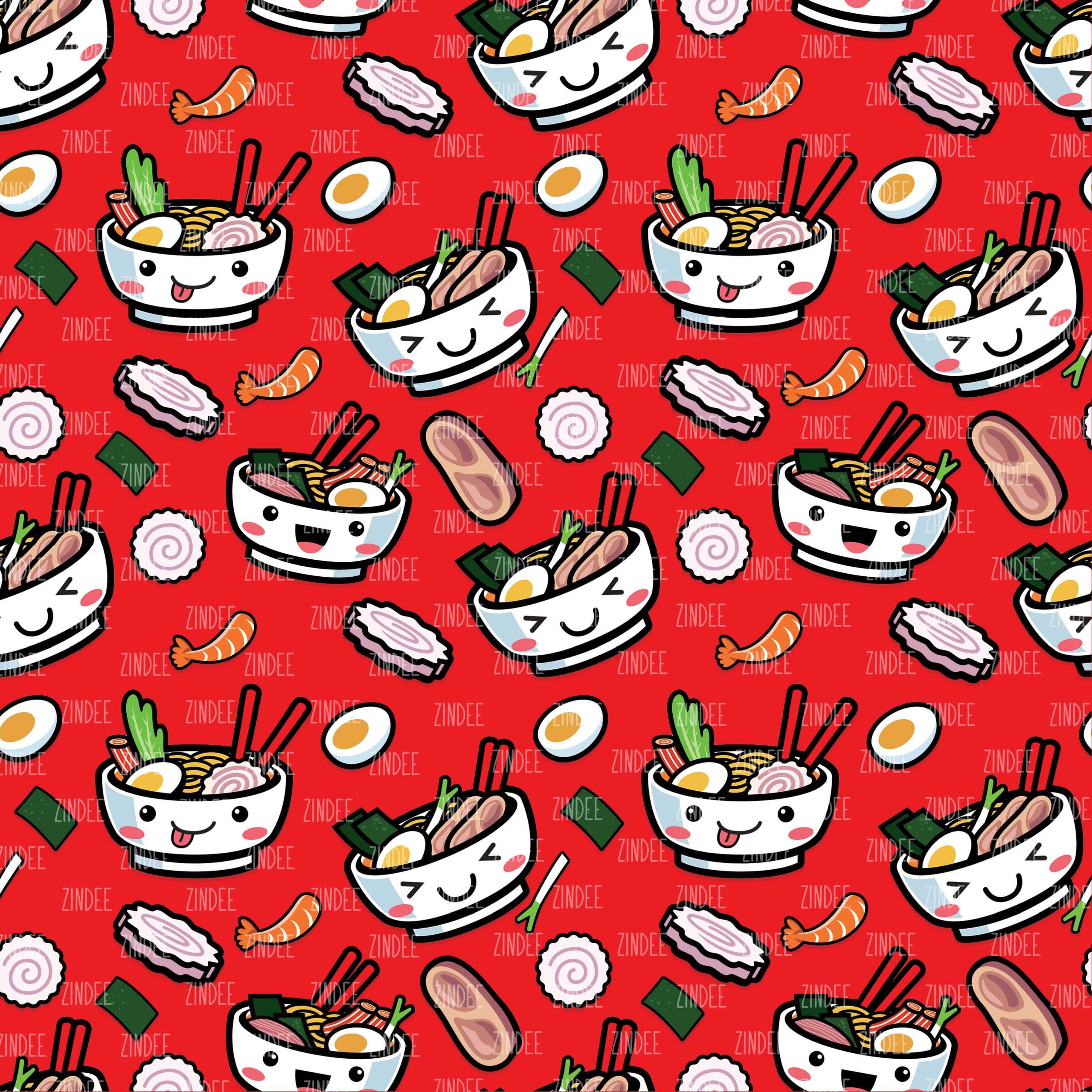 2560x2560 Ramen Red seamless (digital paper)