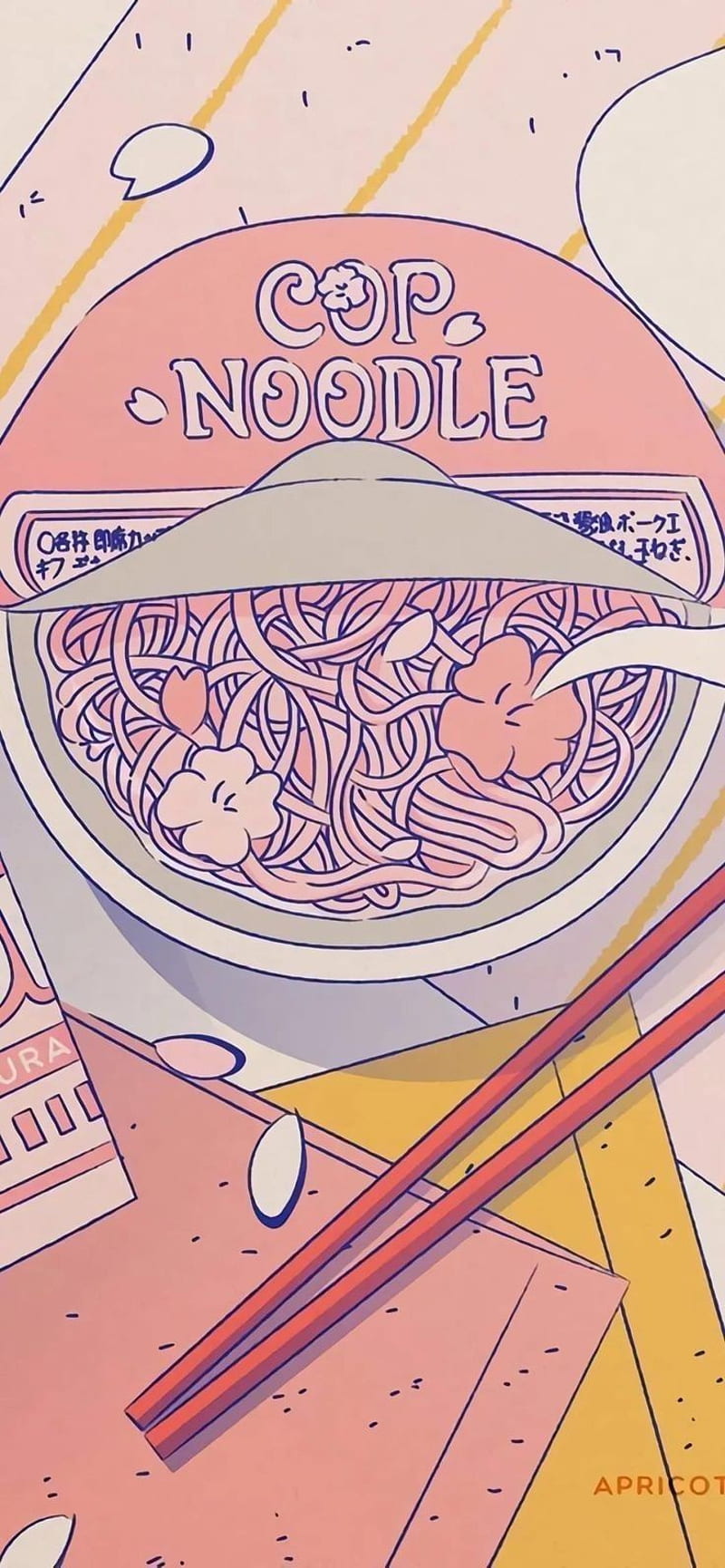 800x1730 Ramen Kawaii, Aesthetic, Pink, HD phone wallpaper
