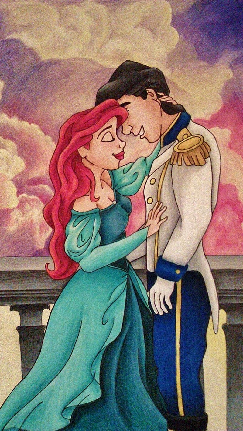 800x1422 Cartoon Couple, Ariel And Eric, HD phone wallpaper