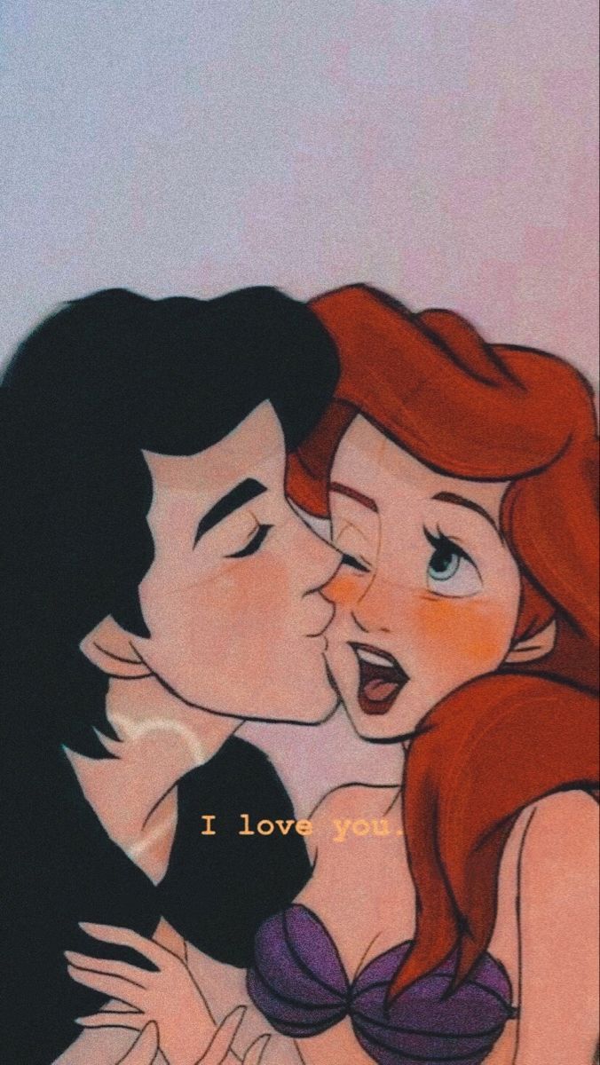 676x1200 Little mermaid Ariel and Prince Eric wallpaper “I love you.”