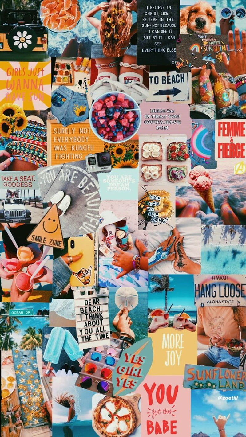800x1423 Summer vibes, aesthetic, august, bonito, collage, fun, july, june, pretty, summer time, HD phone wallpaper