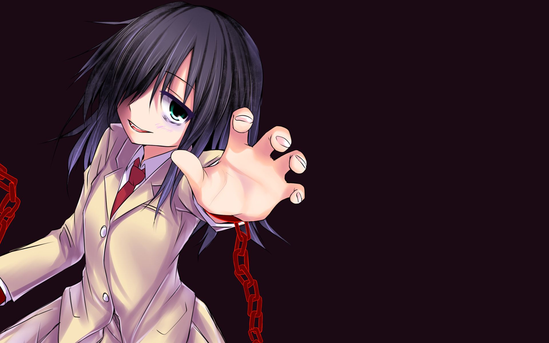 1920x1200 Wallpaper girl, background, chain, school uniform, WataMote, They will meet the ga mote kris no of spot kangaetemo omaera, Tomoko Kuroki for mobile and desktop, section прочее, resolution 1920x1200