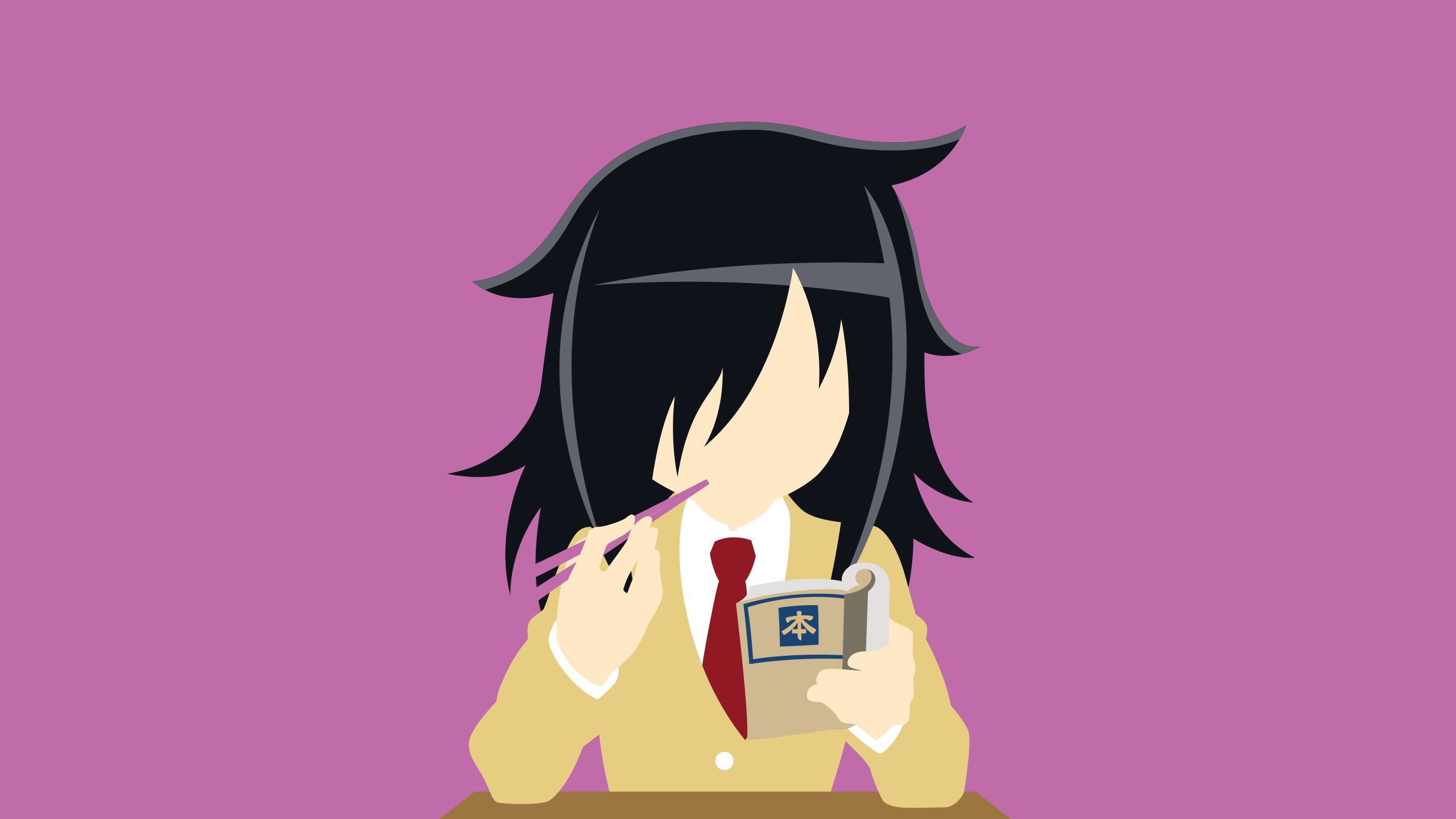 2560x1440 Desktop wallpaper: Anime, Watamote, Tomoko Kuroki 4K free download for PC. 917087