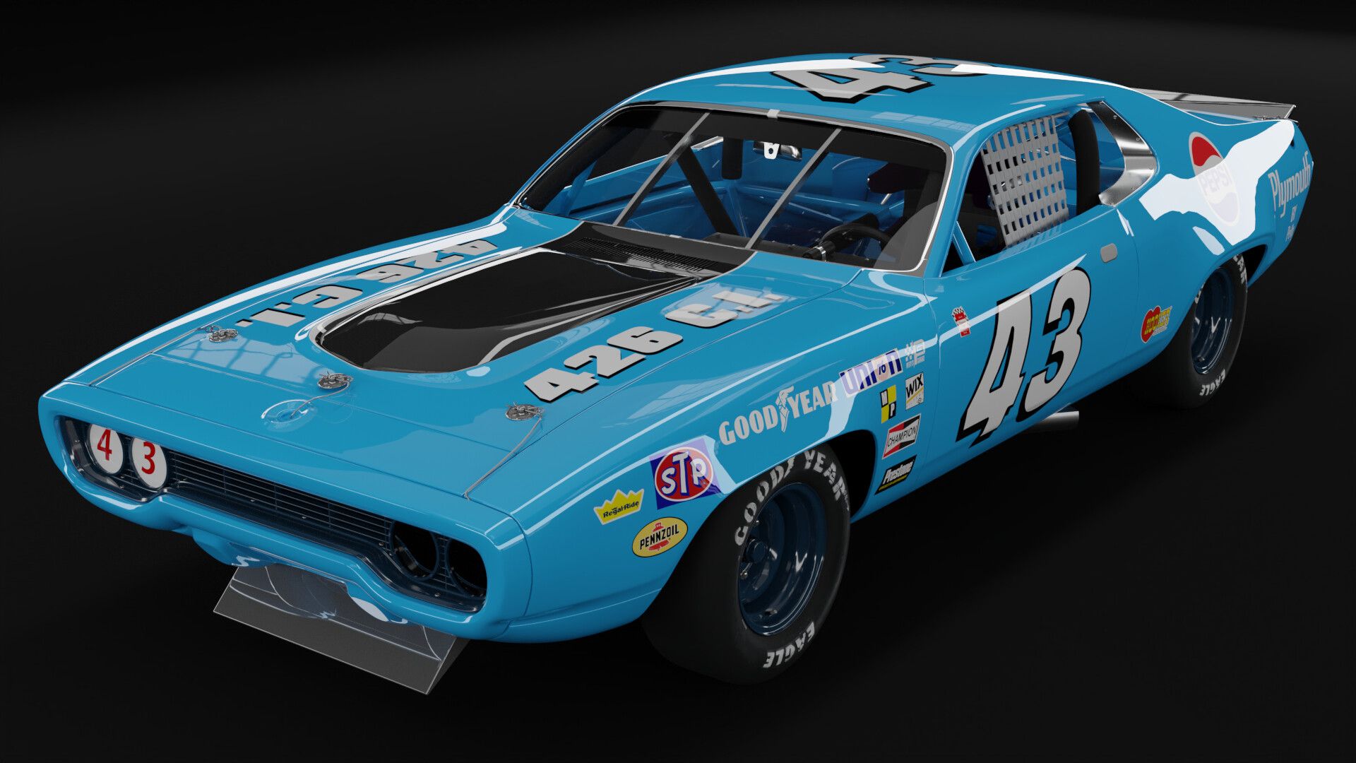 1920x1080 Devil Dog Dot Games Plymouth Roadrunner Richard Petty NASCAR