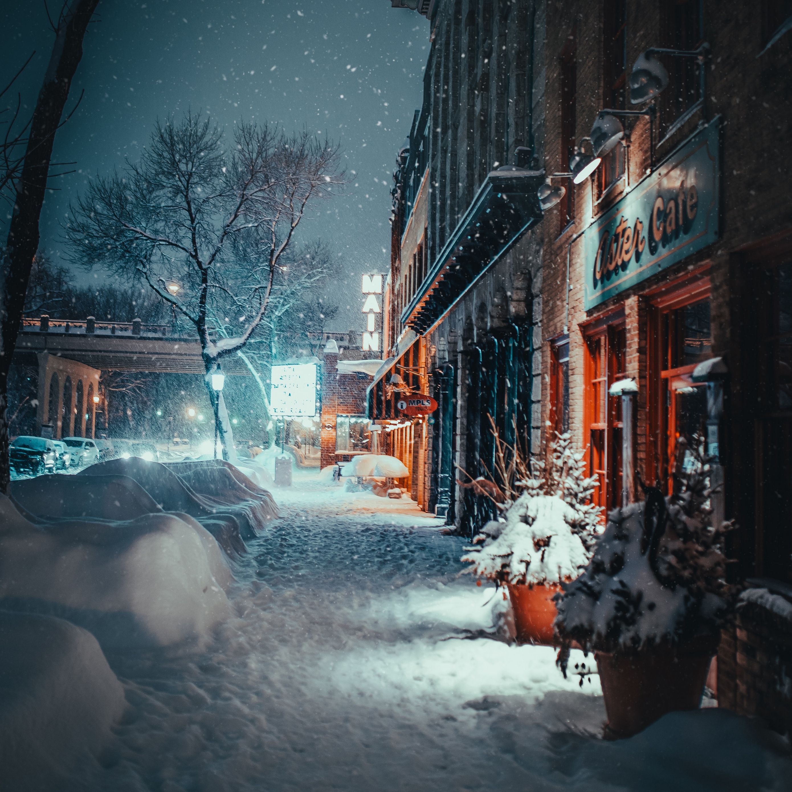 2780x2780 Download wallpaper 2780x2780 city, evening, snowfall, winter, street, buildings ipad air, ipad air ipad ipad ipad mini ipad mini ipad mini ipad pro 9.7 for parallax HD background