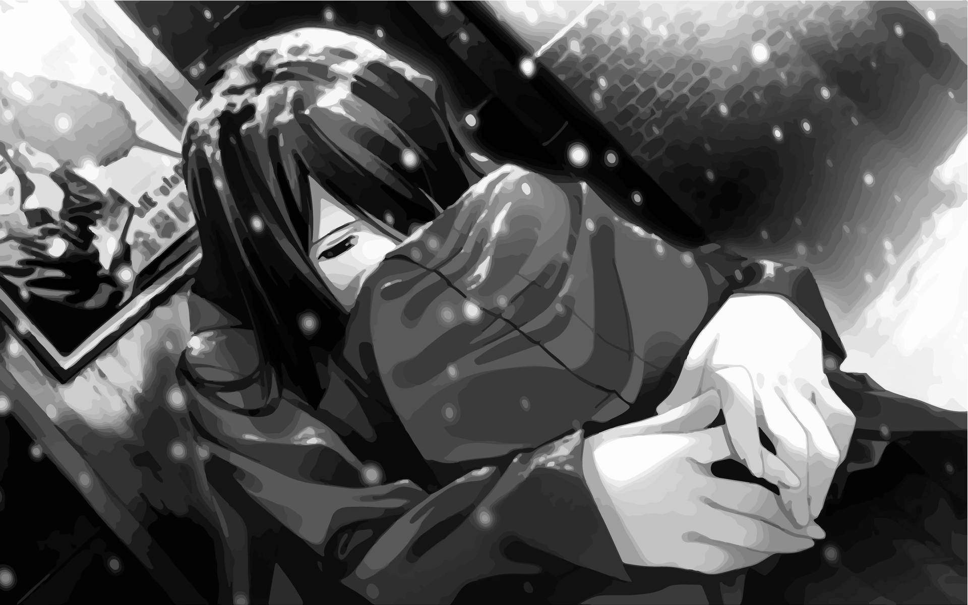 1920x1200 Download Girl In Winter Sad Drawing Wallpaper
