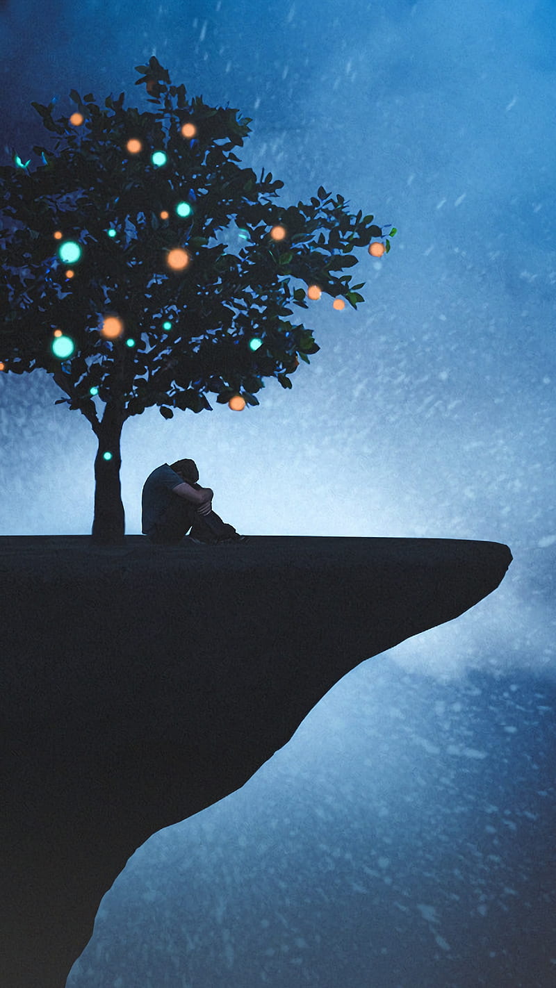 800x1422 HD sad tree wallpaper