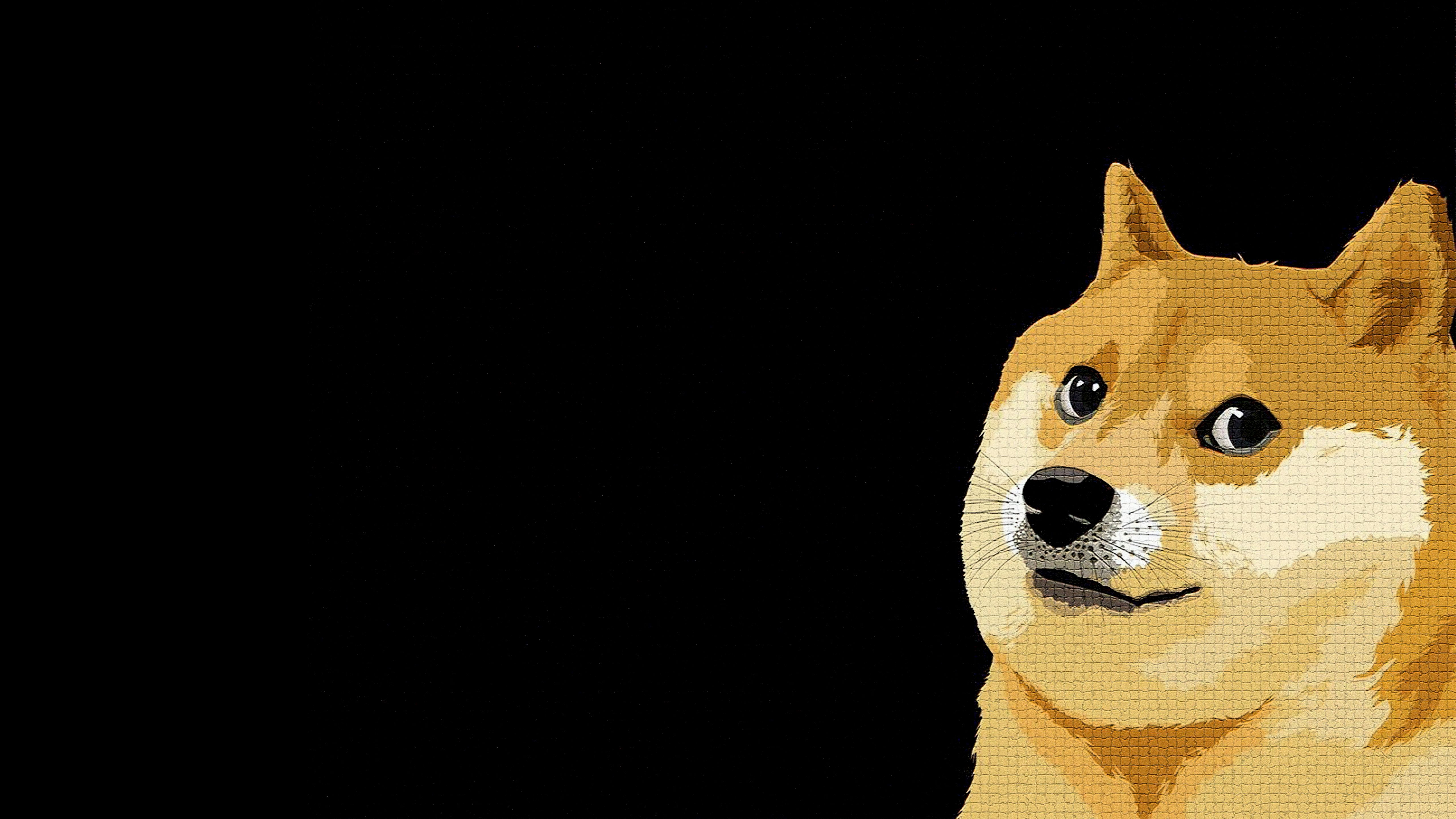 5120x2880 Shiba Inu Wallpaper 4K, Dog, Pixel art, Black background