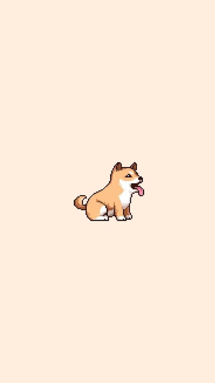 736x1309 Pixelated Dog Wallpaper. Pixel dog wallpaper, Shiba inu pixel art wallpaper, Lock screen cute