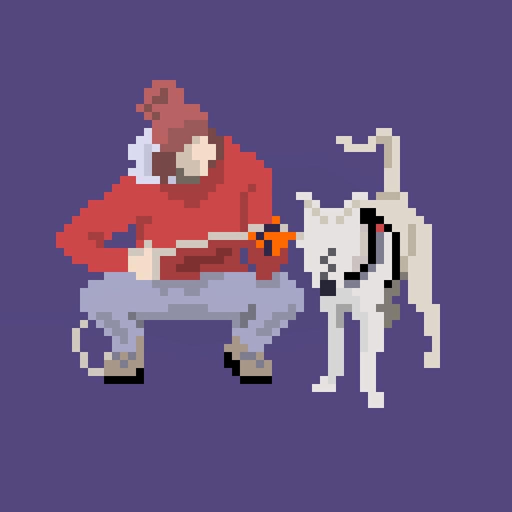 1024x1024 I took up pixel art just a month ago. Here's the portrait of my an my doggo