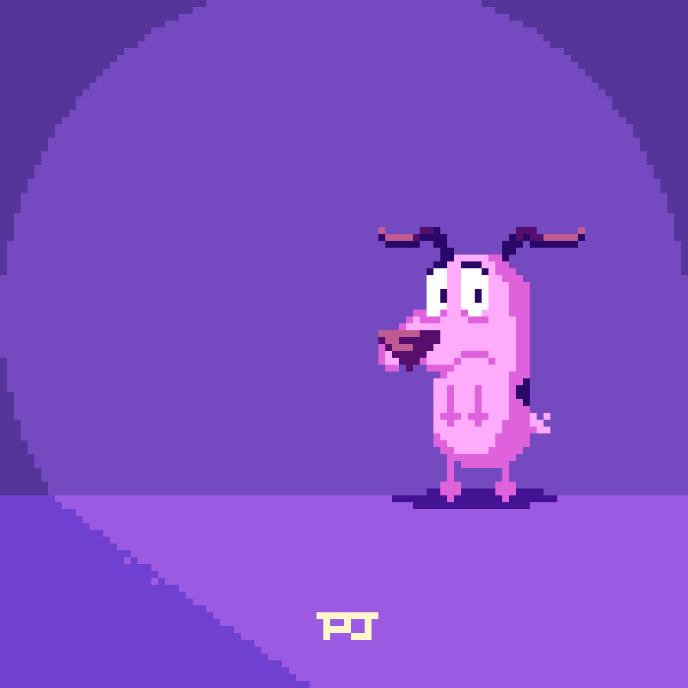 1000x1000 Pixel Art Design of Courage the Cowardly Dog. Doug funnie gif, Gif wallpaper funny, Courage
