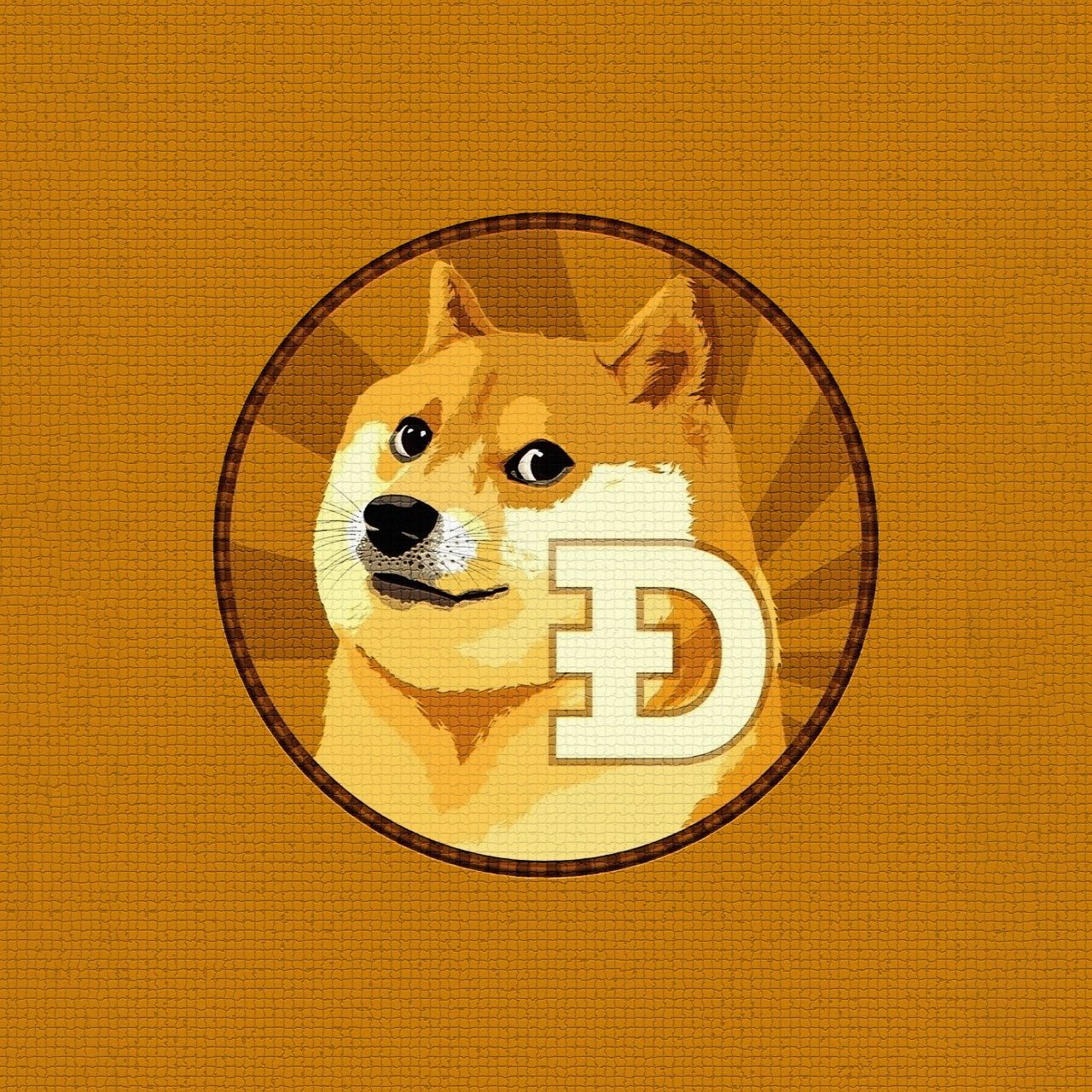 1280x1280 Dogecoin Wallpaper 4K, Shiba Inu, Yellow background