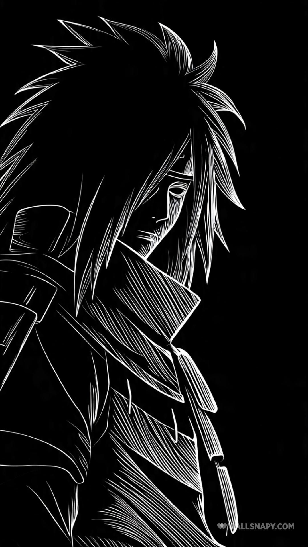 1080x1920 Madara uchiha dark minimal line art wallpaper