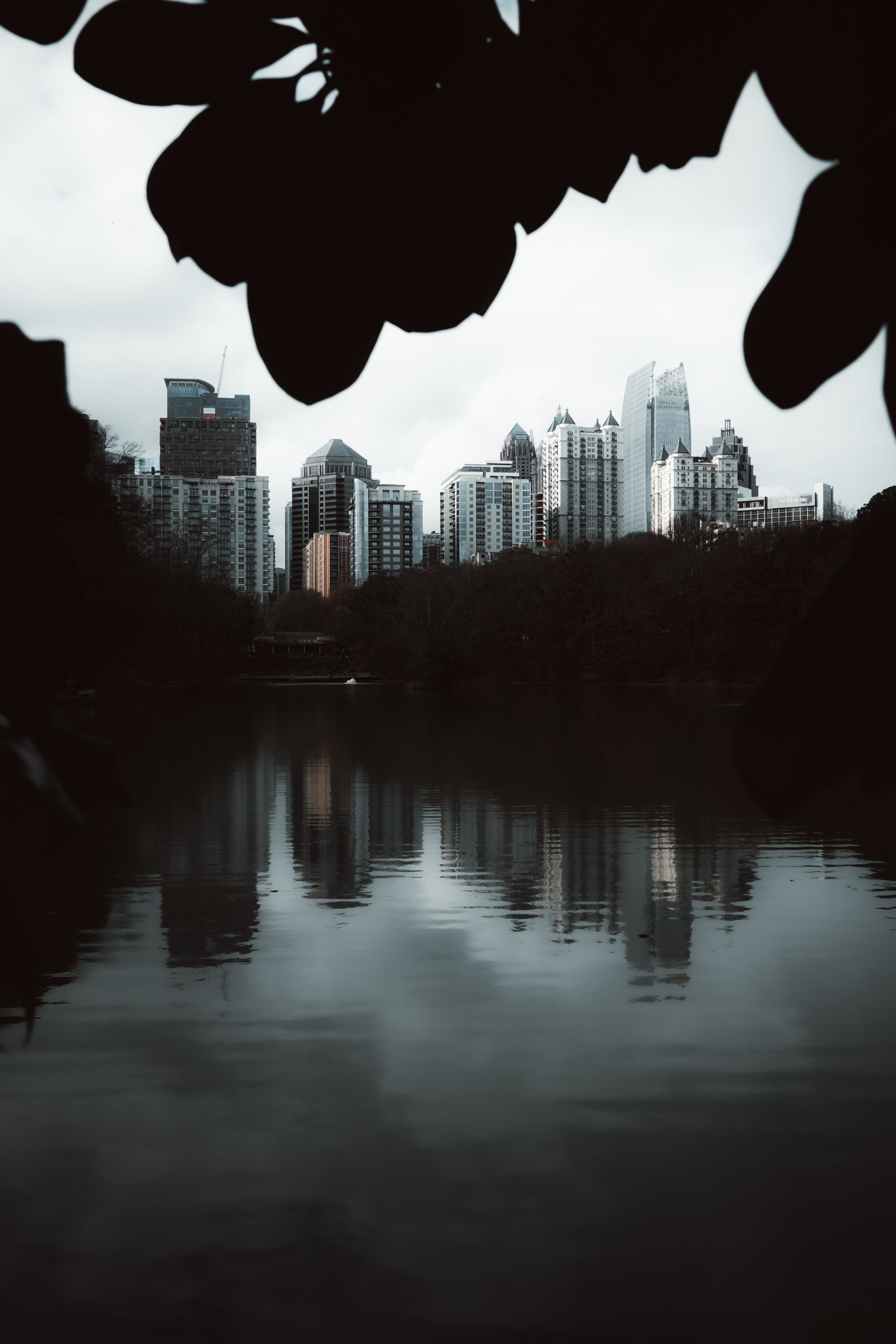 5152x7728 Modern City Skyline Reflected in Calm Lake · Free