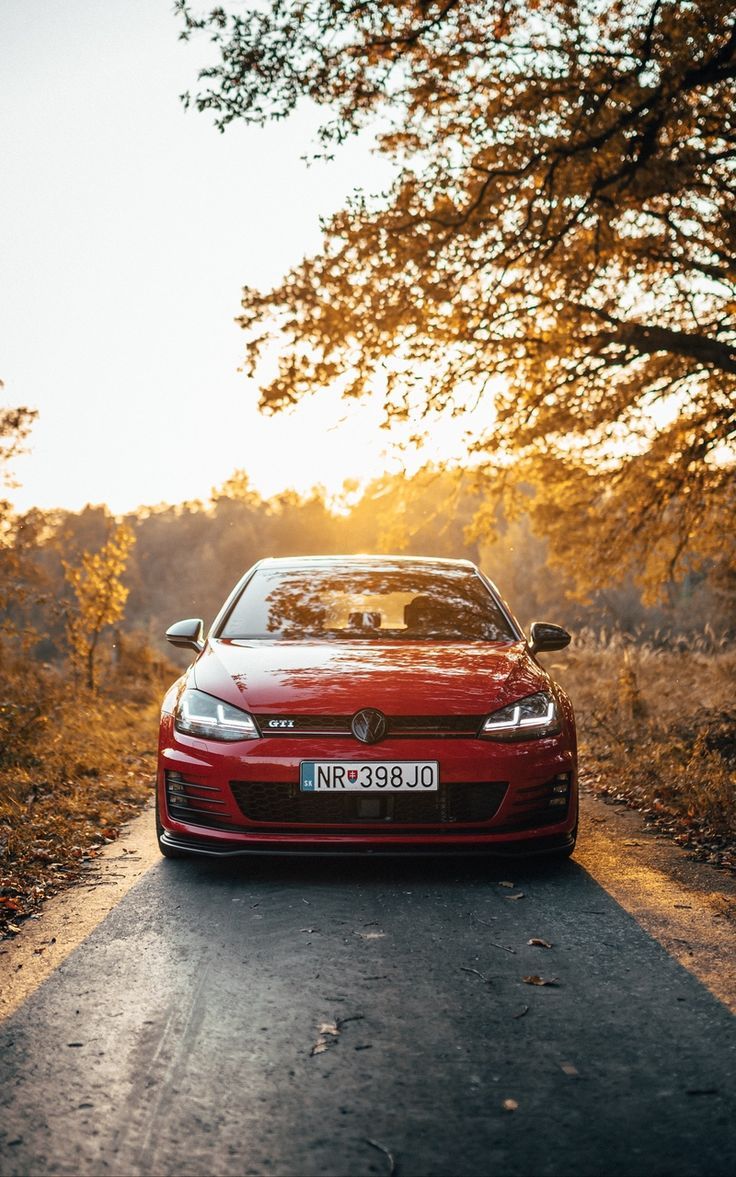736x1177 Wallpaper volkswagen golf gti front view red car volkswagen