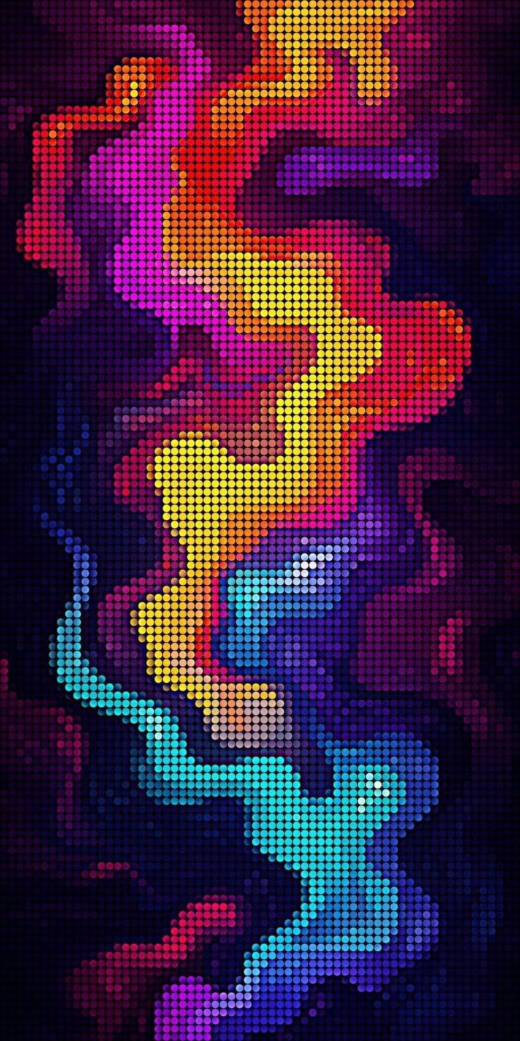 736x1472 Rgb wallpaper. Vibrant pixel art pattern, Colorful pixel art on black background, Abstract wallpaper background