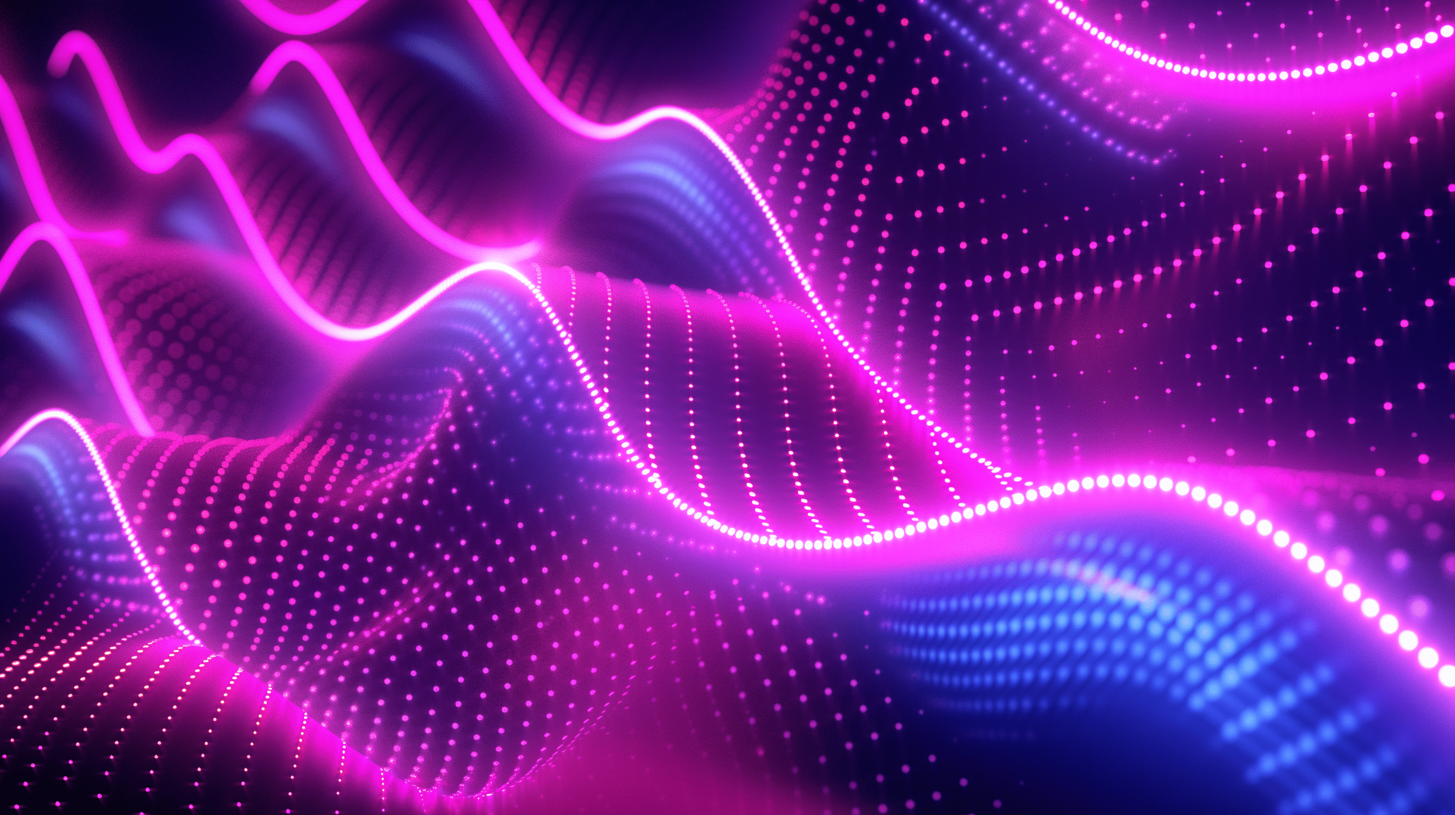 2912x1632 Mural Wallpaper teen room. Leds in rgb waves