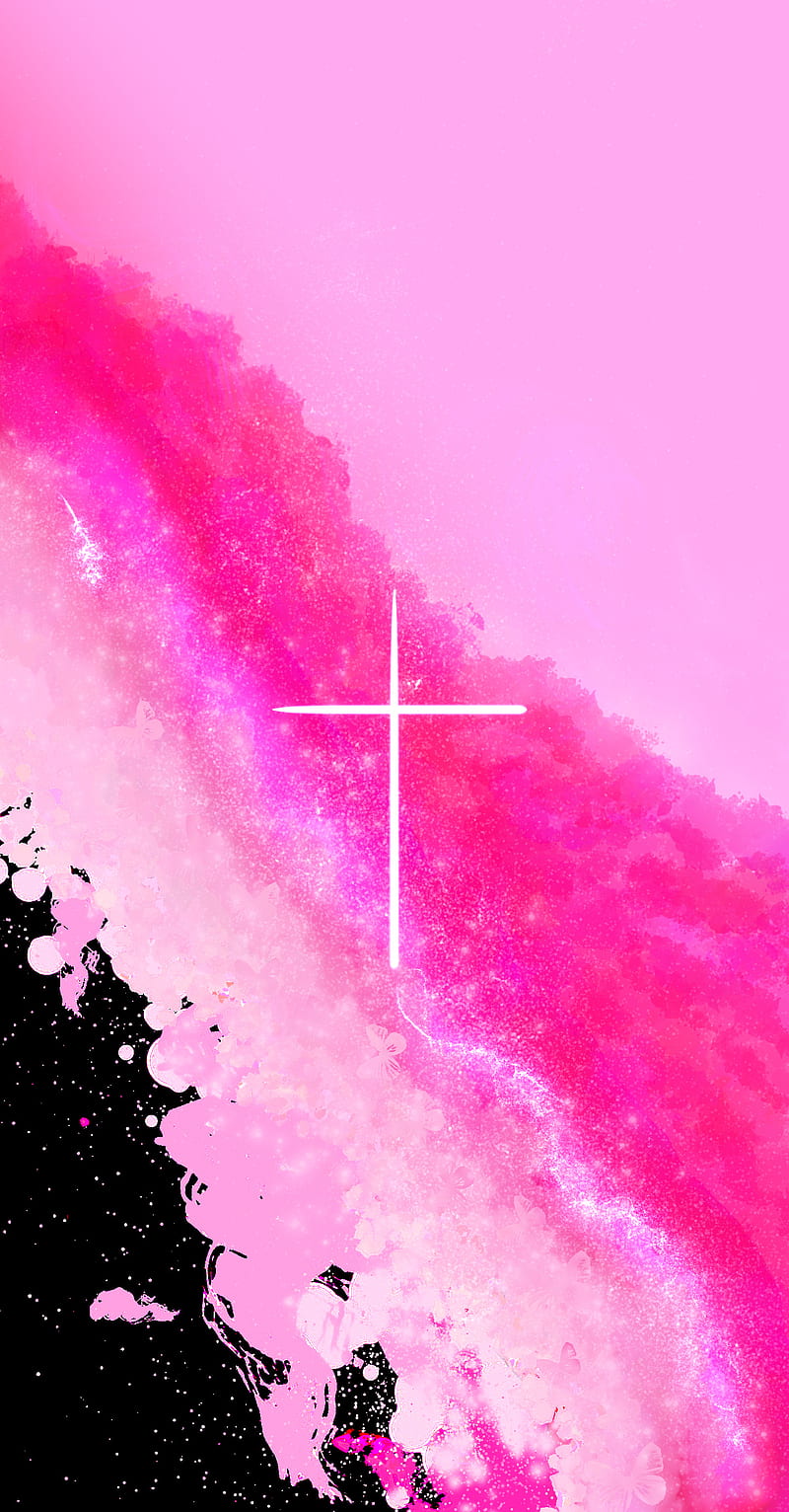 800x1532 HD jesus cross pink wallpaper