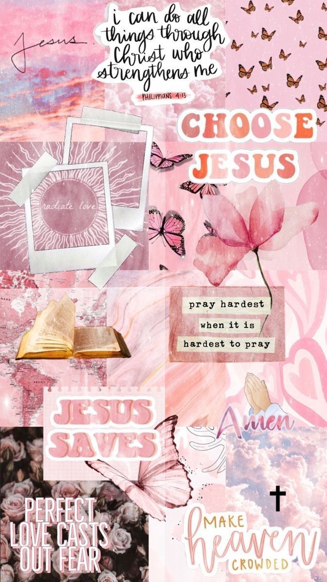 675x1200 Jesus Wallpaper with Pink and Gold Text, Flowers, Butterflies. Cute girly christian wallpaper, Faith over fear pink wallpaper, Christian pink wallpaper