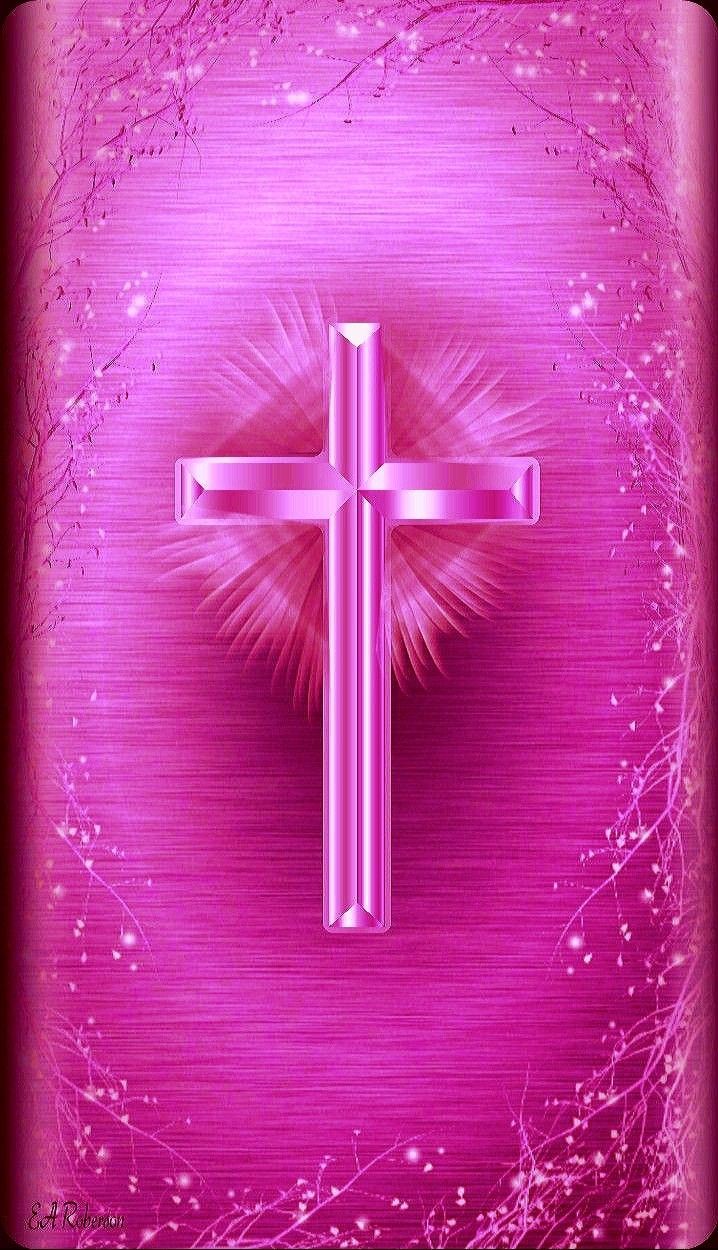 718x1250 Pink Cross Wallpaper