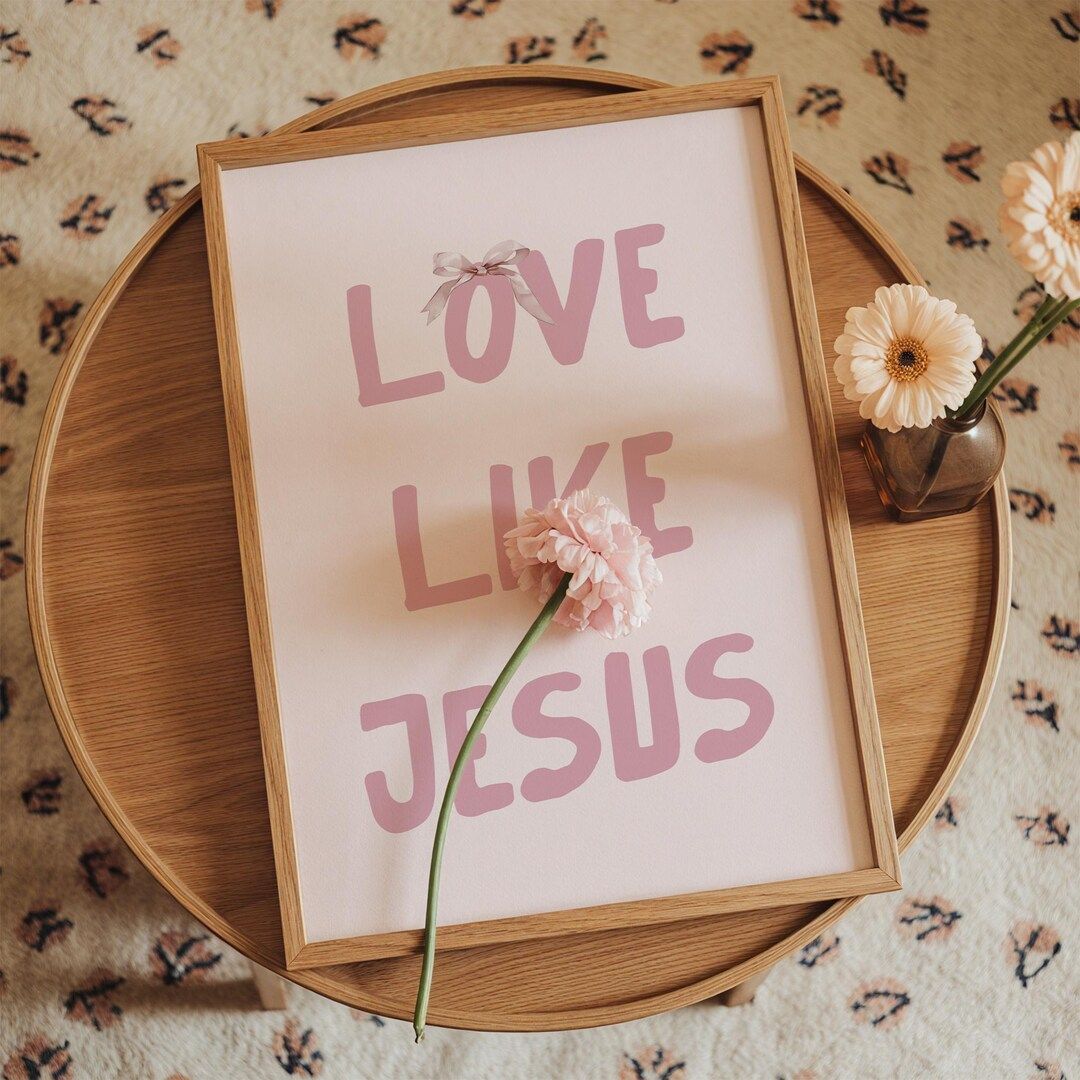 1080x1080 Love Like Jesus Print: Pink Bow Christian Wall Art (digital Download) Hong Kong