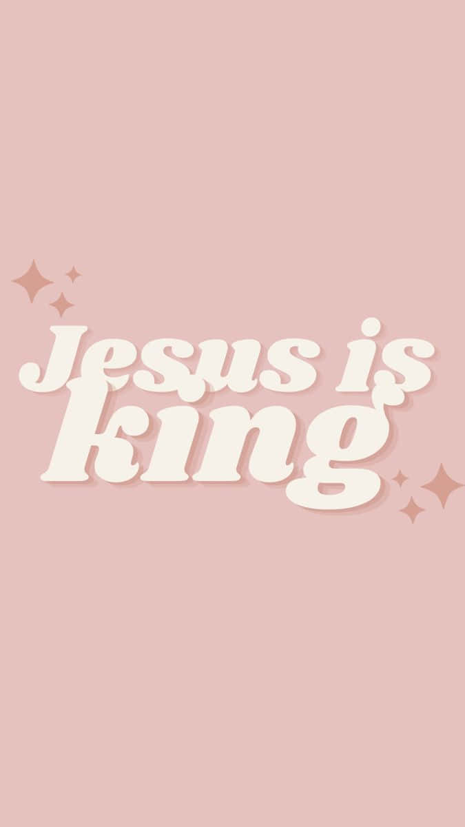 675x1200 Download Jesus Is King With Pink Stars Wallpaper