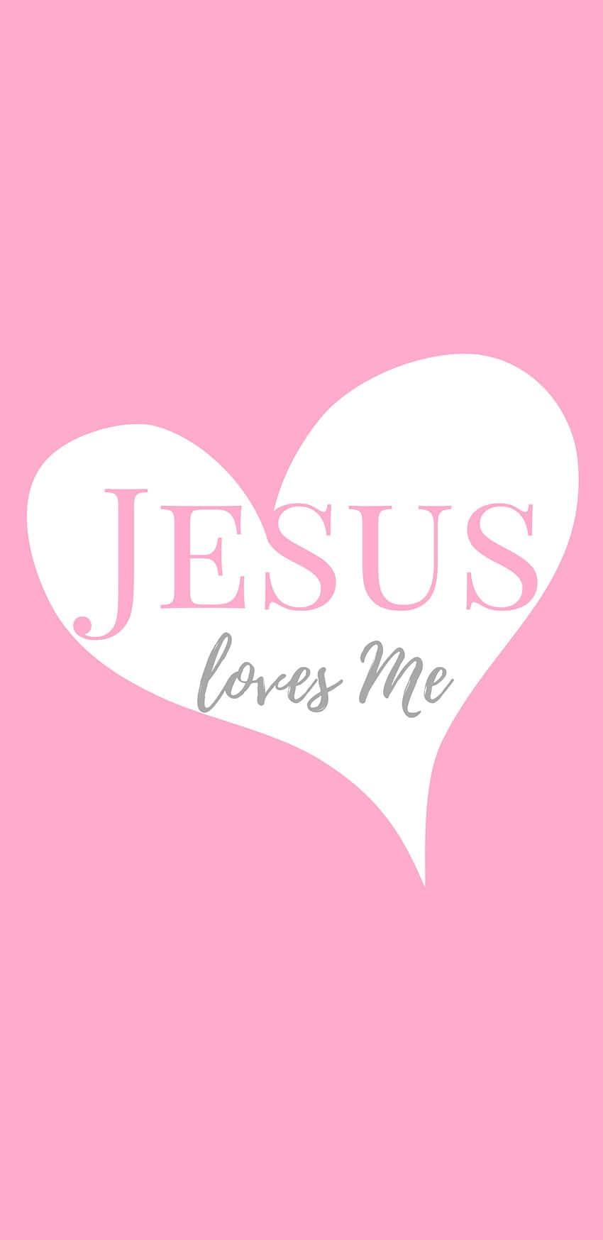 850x1748 Download Pink Christian Jesus Loves Me Heart Graphic Wallpaper