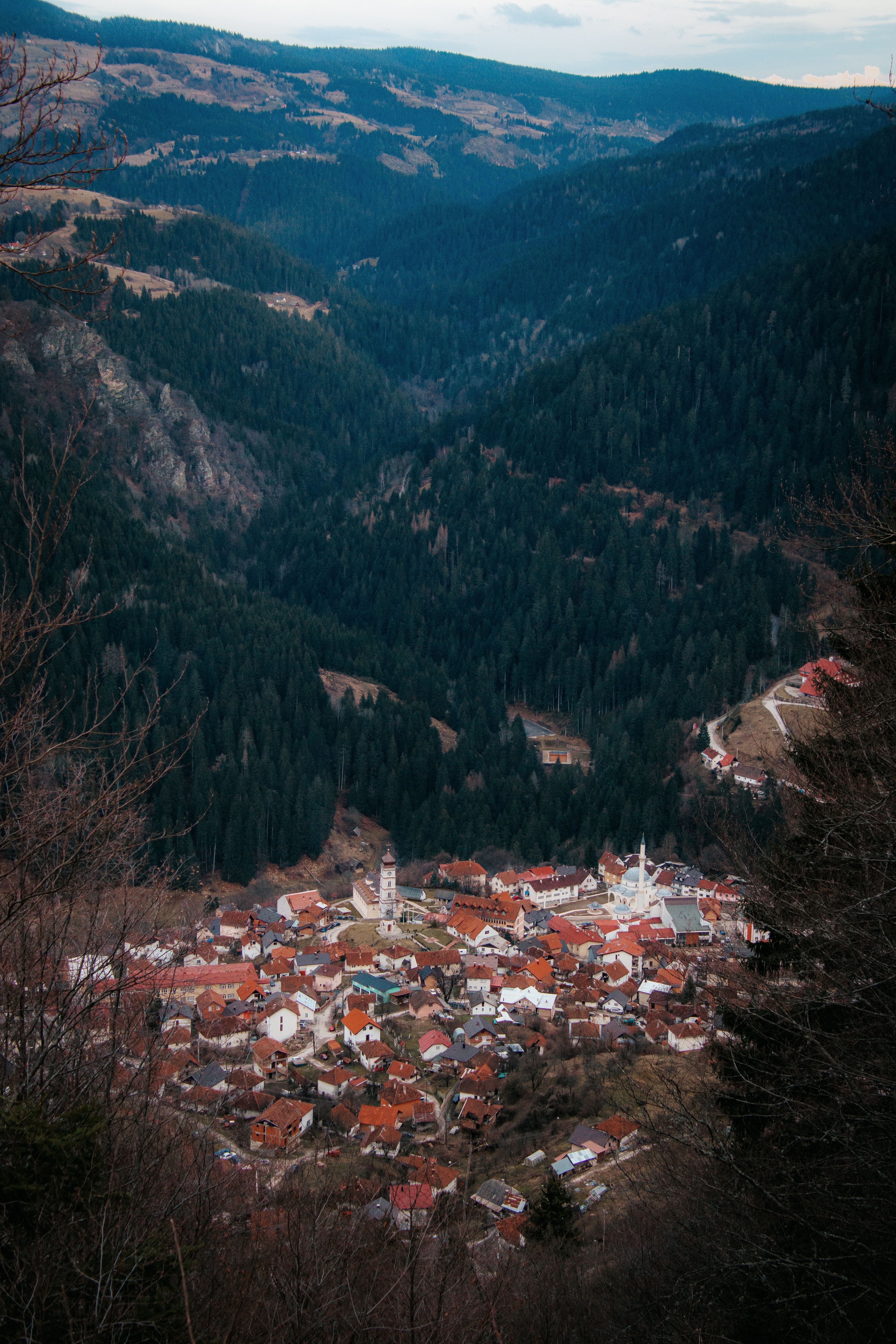 4000x6000 Scenic View of Čajniče Village in Republika Srpska · Free