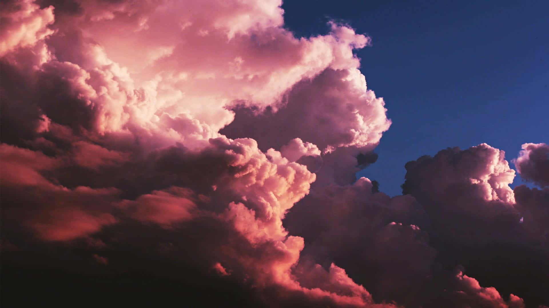 1920x1080 Download Billowing Pink Fluffy Clouds Background