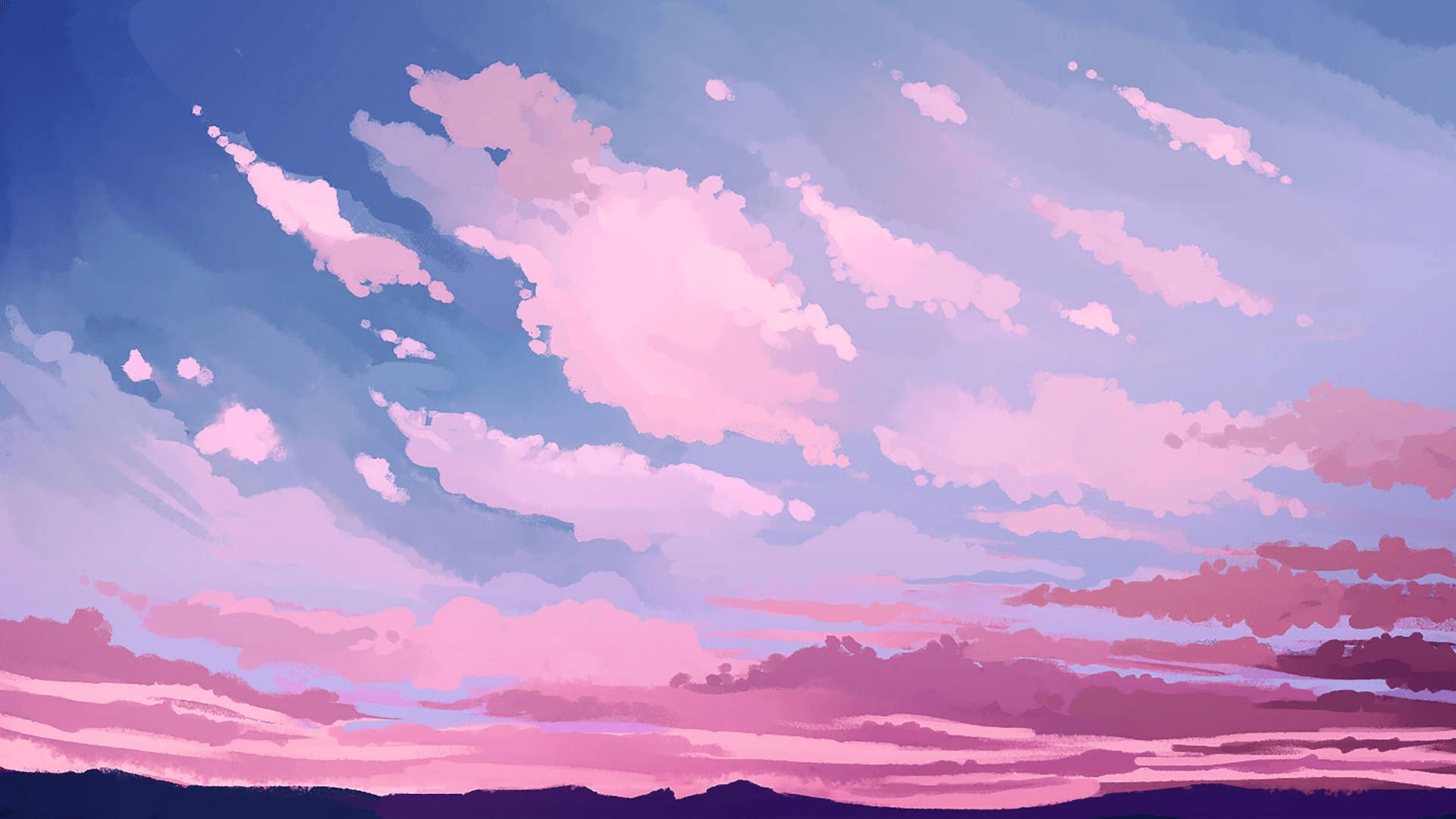 1920x1080 Light Pink Aesthetic Clouds Wallpaper